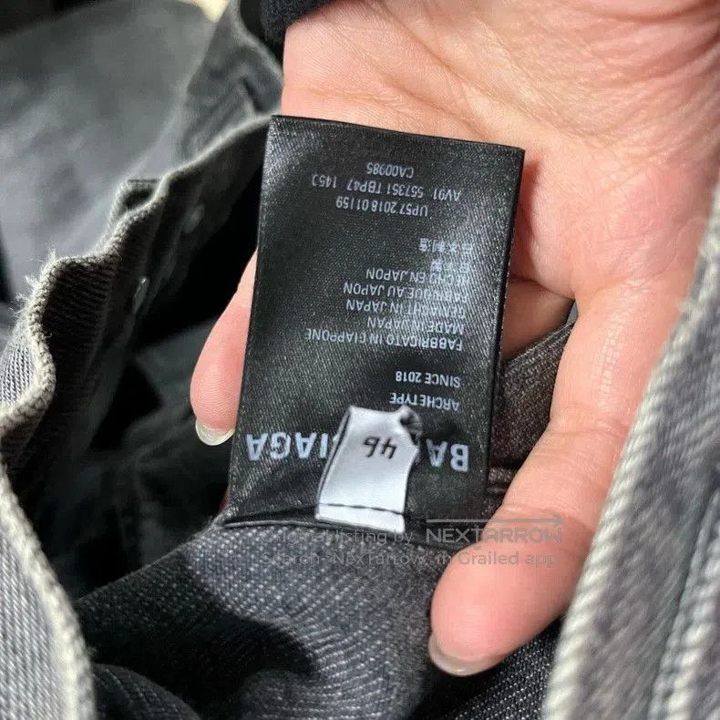 Balenciaga Balenciaga Gray Logo Denim Jacket. Size US XS / EU 42 / 0 - 4 Thumbnail