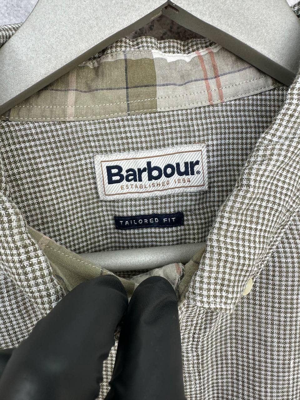 Barbour Barbour 100% Linen Tailored Fit Button-Down Shirt Check Size US XL / EU 56 / 4 - 12 Thumbnail