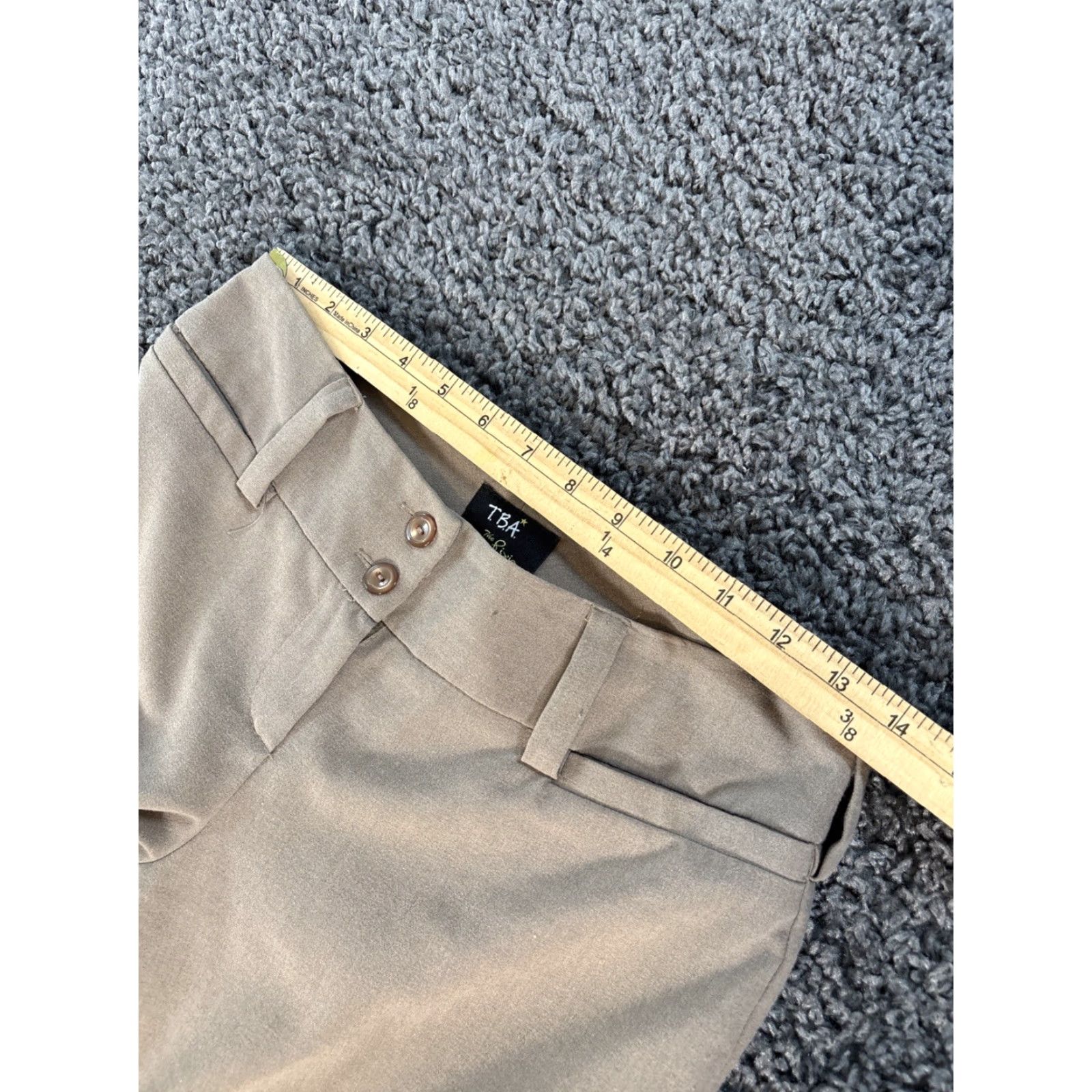 Vintage VINTAGE TBA Pixie Trouser Pants Womens 28x31 Wide Leg Low Rise Beige Dress Pants Y2K Bratz Flare 90s Med Womens Size 28" / US 6 / IT 42 - 4 Thumbnail