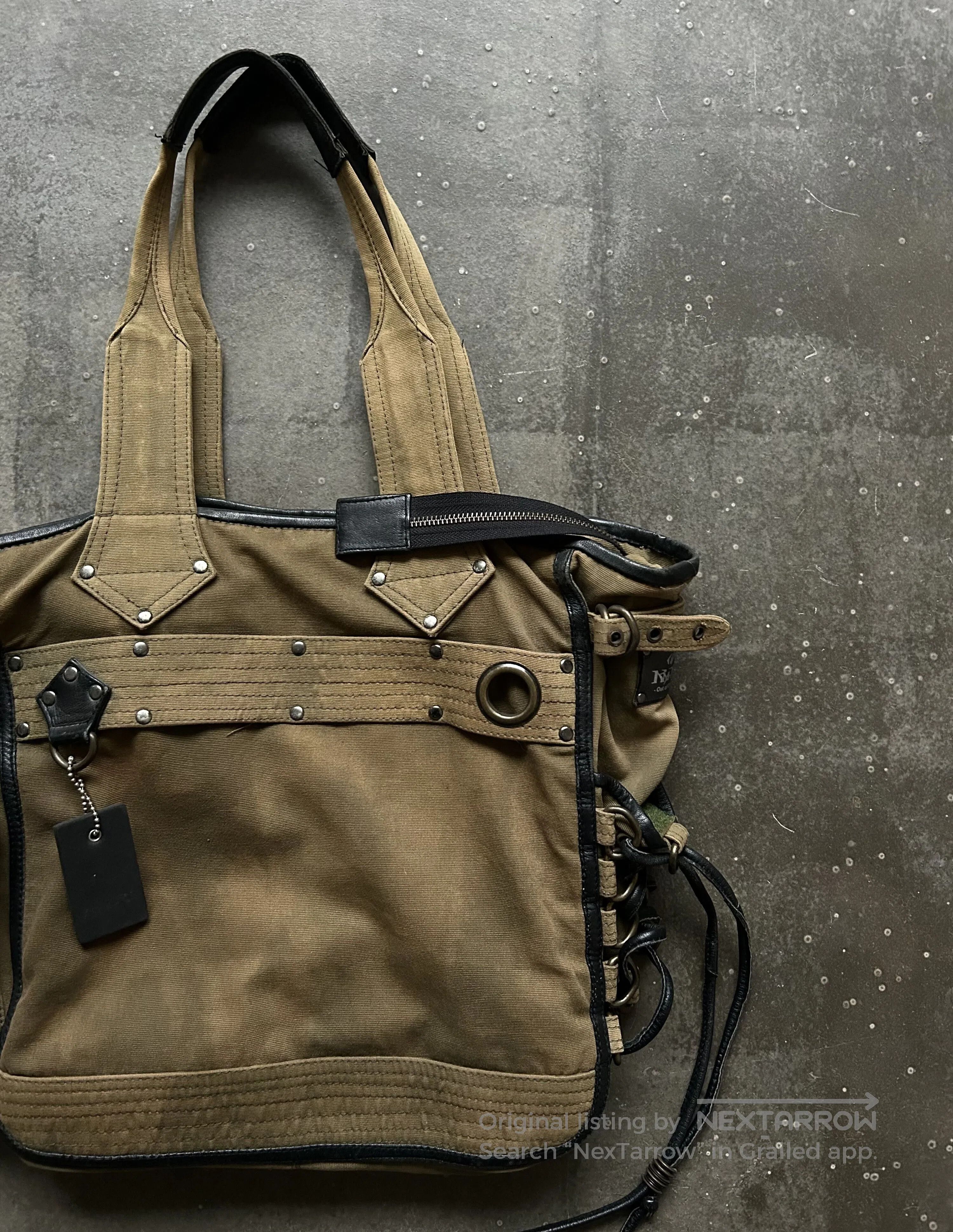 KMRii KMRII Studded Drawstring Denim Tote Bag. Size ONE SIZE - 8 Thumbnail