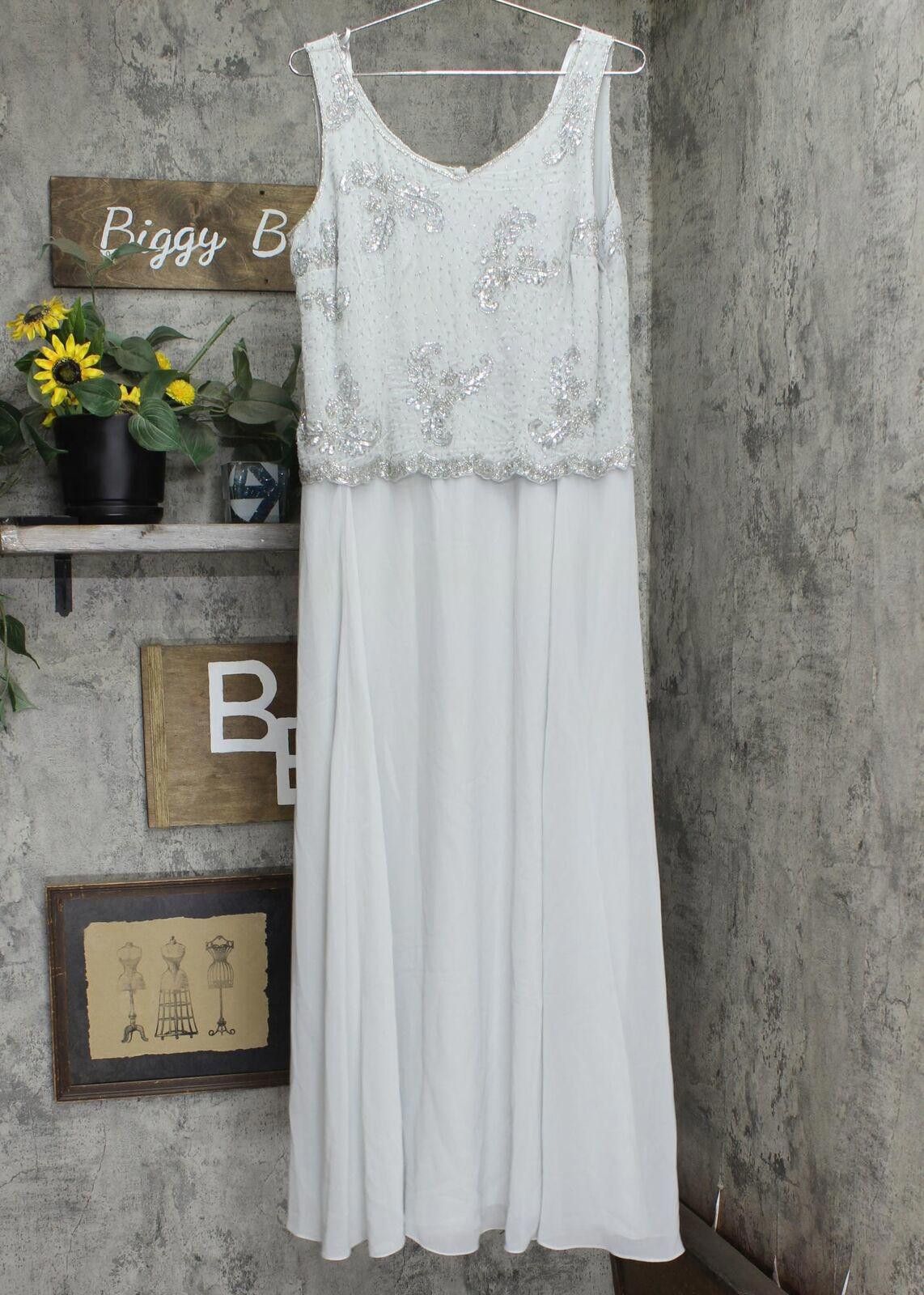 NWT J Kara Gown Dress with Dress Silver Gray / Multi 10