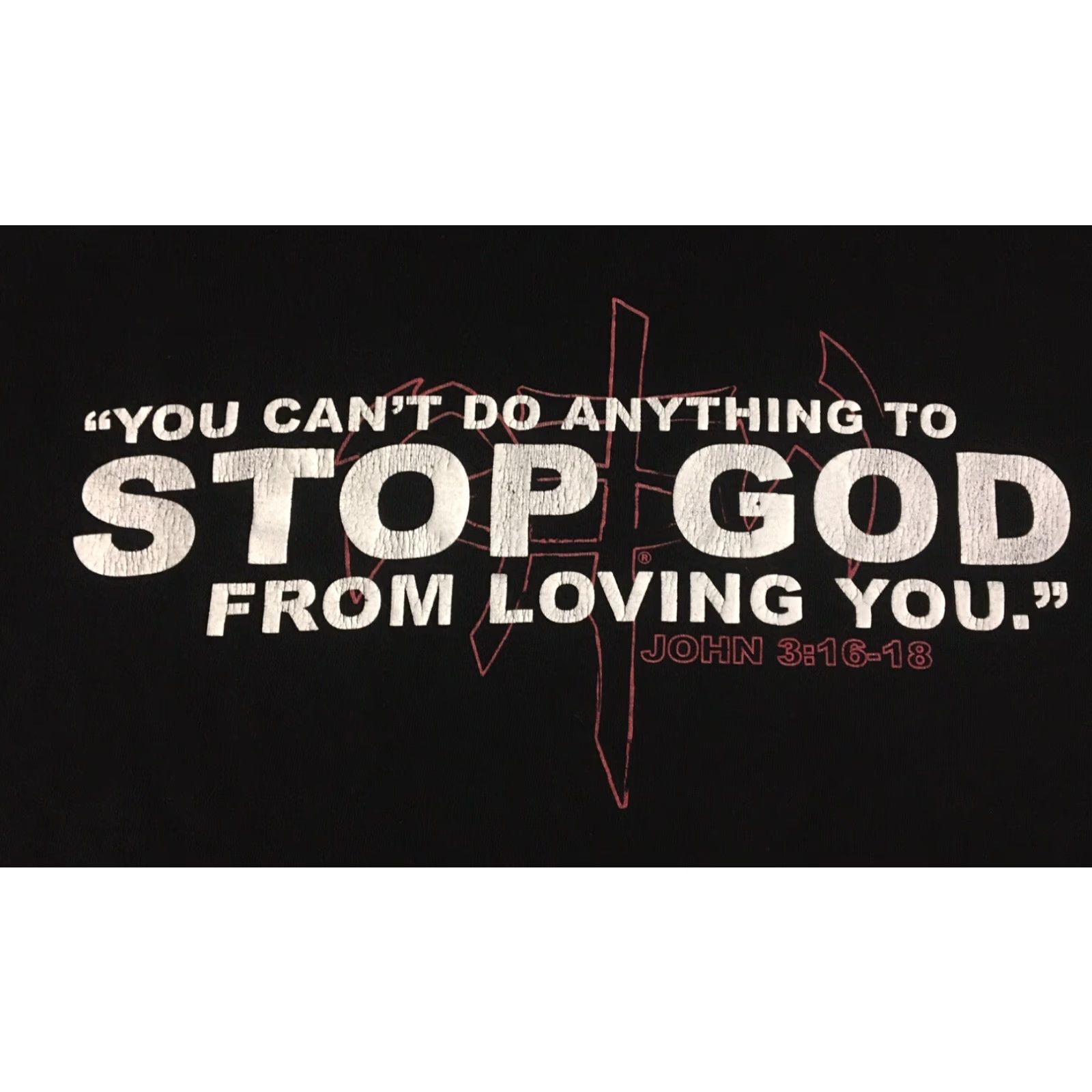 Vintage VINTAGE Cant Stop God From Loving You Shirt 2X Black 80s Grunge Religion Christian Lord Church Funny Humor Jesus Christ Mens T-Shirt Size US XXL / EU 58 / 5 - 2 Thumbnail