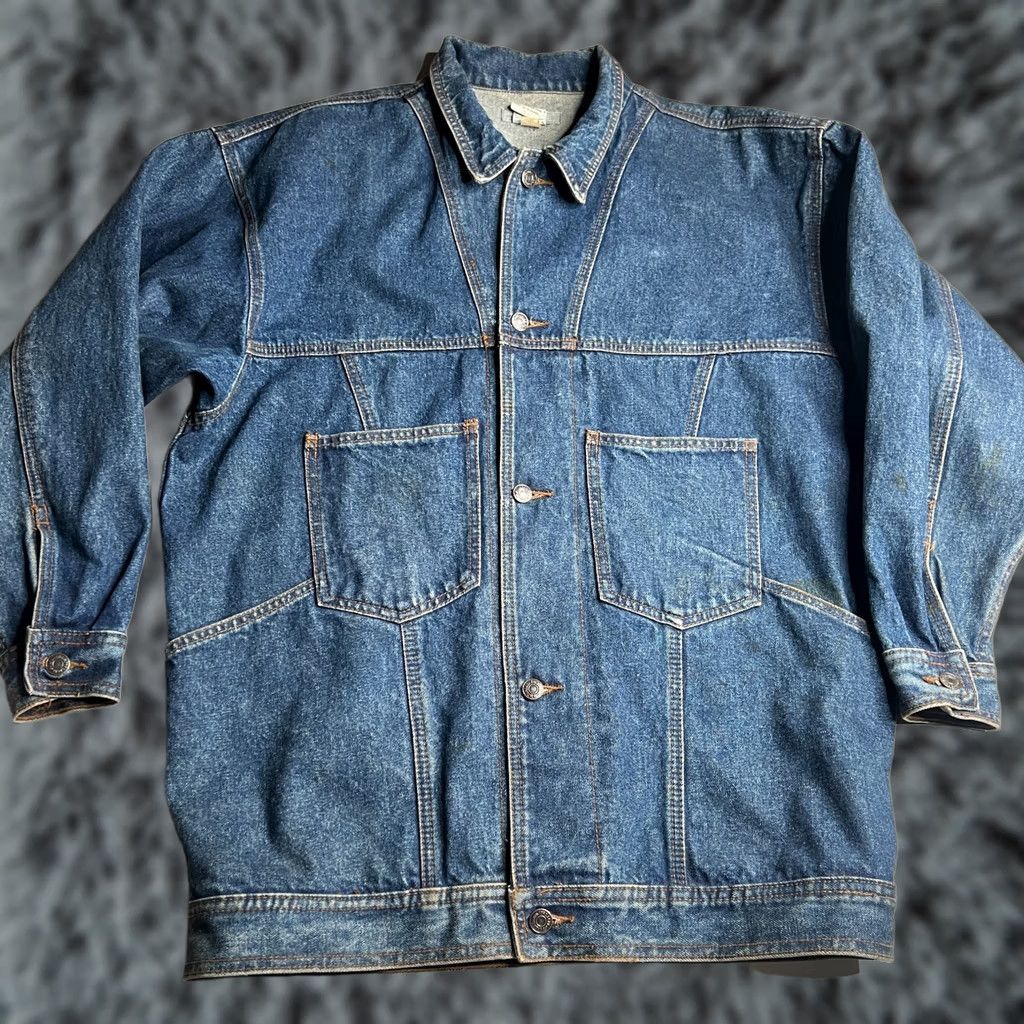 Jordache VINTAGE Jordache Denim Chore Jacket Men L Blue 80s 90s Military Jacket Casual "Jordache" Shirt? Size US L / EU 52-54 / 3 - 1 Thumbnail