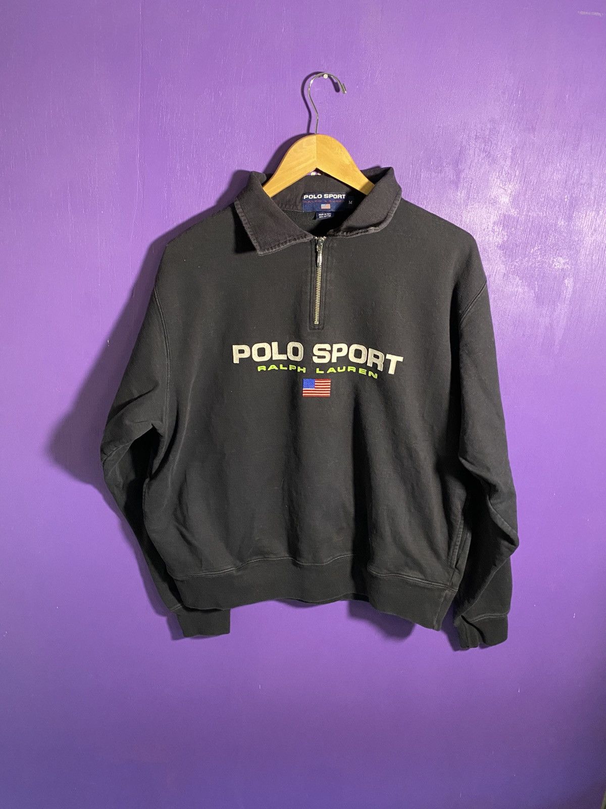 Polo Ralph Lauren Vintage 90s Polo sport quarterzip logo sweatshirt Size US M / EU 48-50 / 2 - 1 Thumbnail