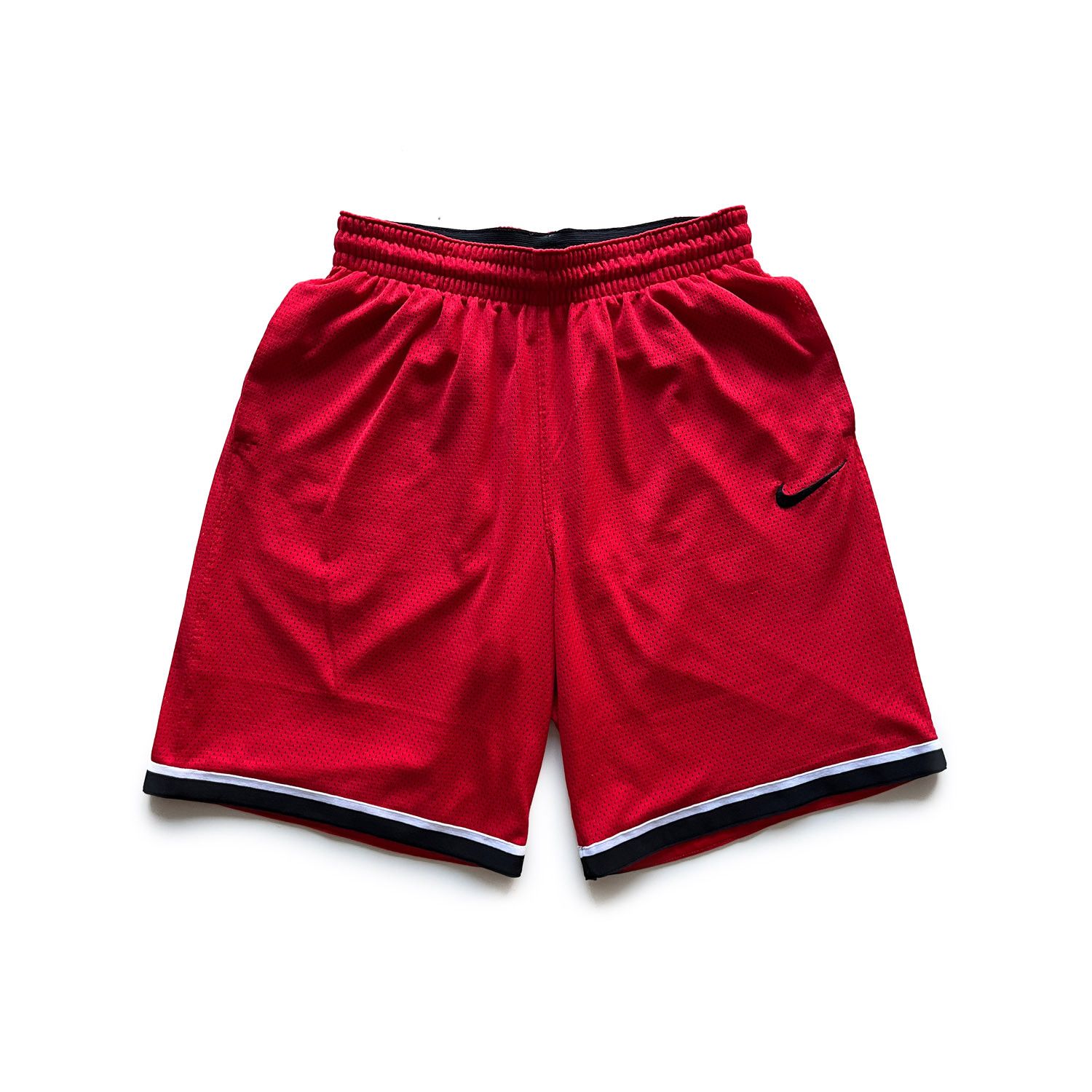 Nike Embroidered Mesh Swoosh Basketball Shorts in Red/White/Black Size US 34 / EU 50 - 1 Thumbnail