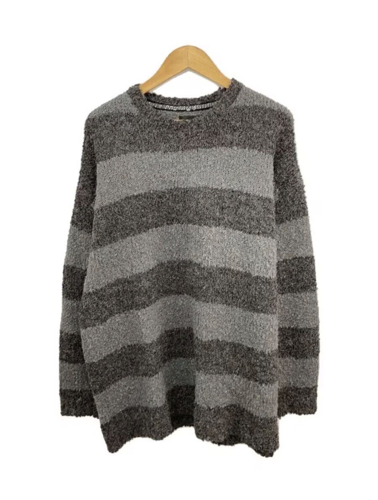 Number (N)ine Cobain Striped Number (N)ine Sweater - Gray Size US L / EU 52-54 / 3 - 1 Thumbnail
