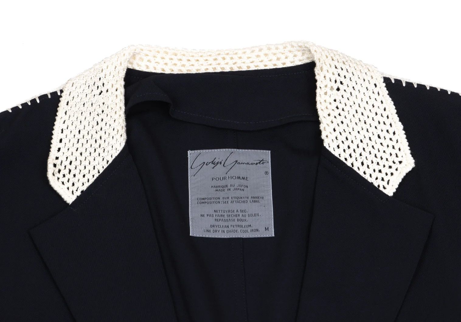 Yohji Yamamoto Yohji Yamamoto Lace-Detail Wool Gabardine Jacket Size US M / EU 48-50 / 2 - 3 Thumbnail