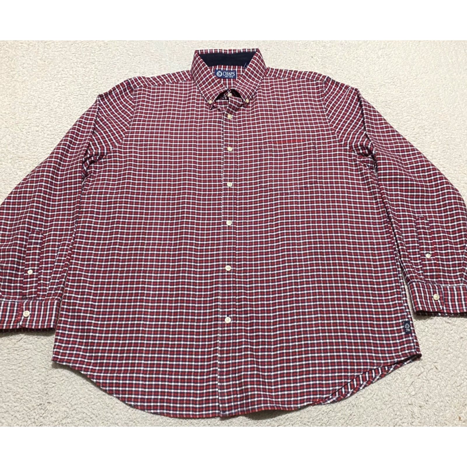 Chaps Chaps Mens Large Shirt Multicolor Plaid Long Sleeve Button-Down Size US L / EU 52-54 / 3 - 2 Thumbnail