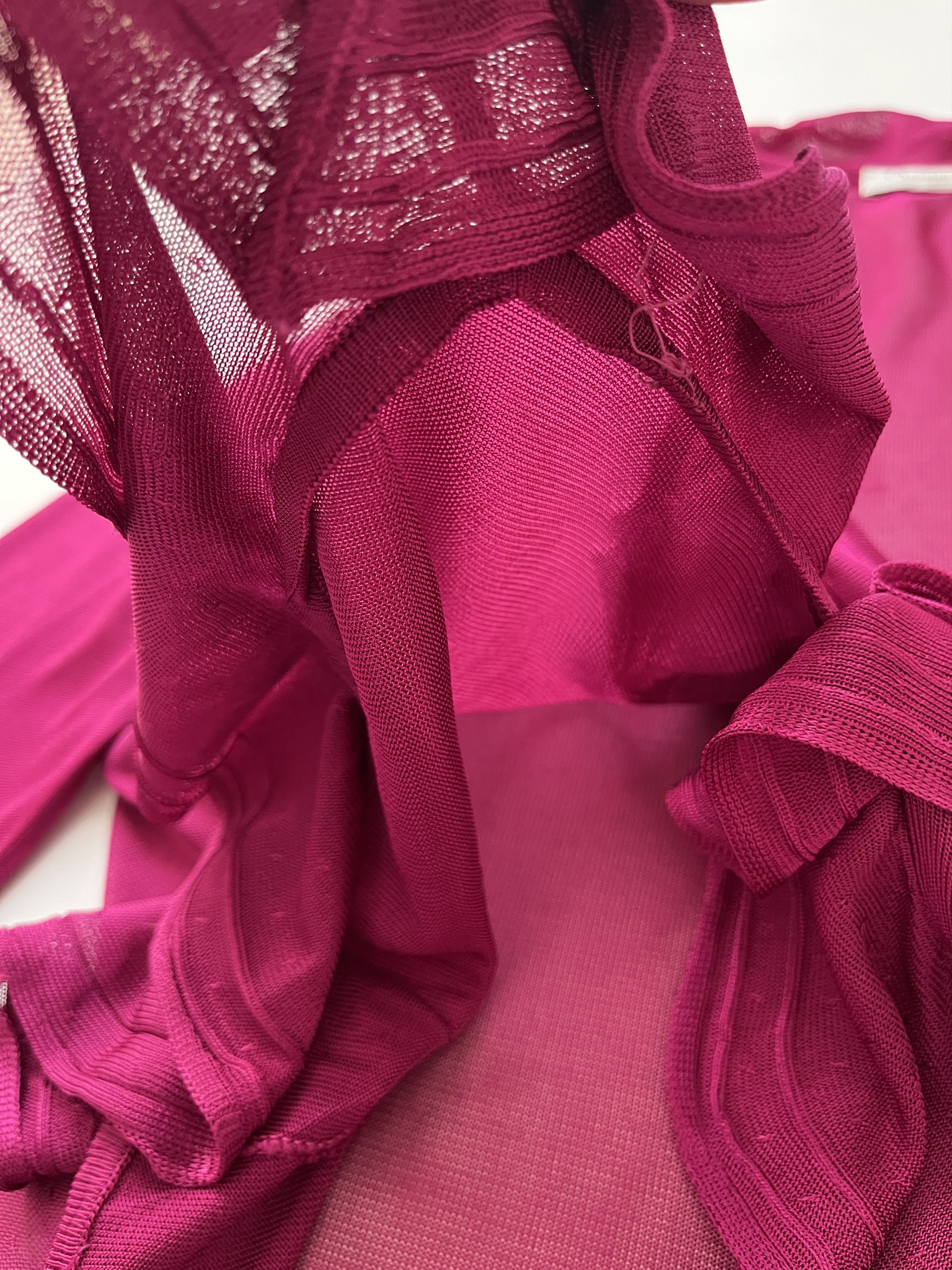 Dior ⚡️QUICK SALE⚡️2008 Dior Galliano Fuchsia Sheer Ruffled Top Size M / US 6-8 / IT 42-44 - 6 Thumbnail