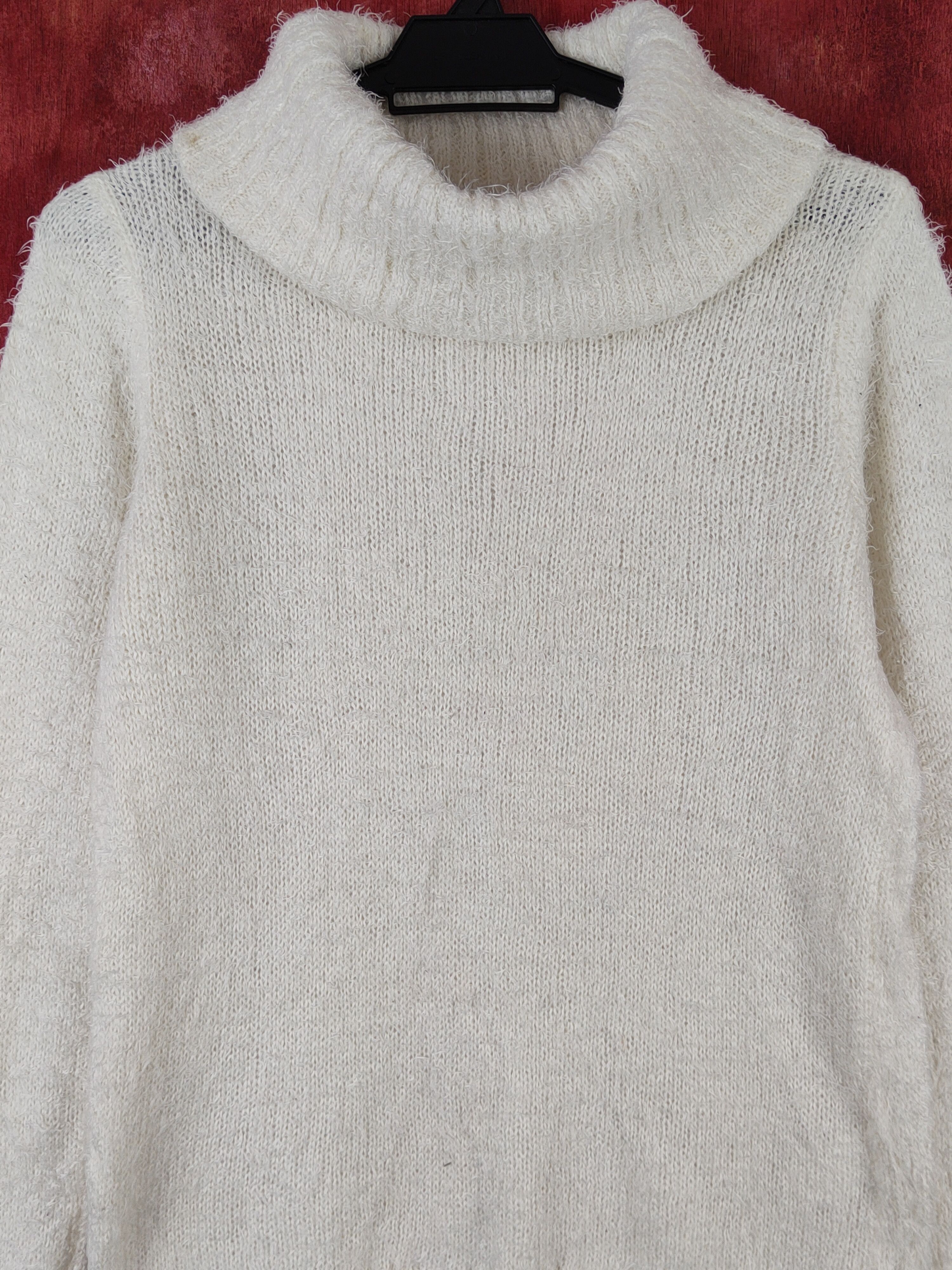 Japanese Brand SpiralGirl White Shag Shaggy Fur Mohair Knitwear #S1897 Size M / US 6-8 / IT 42-44 - 2 Thumbnail