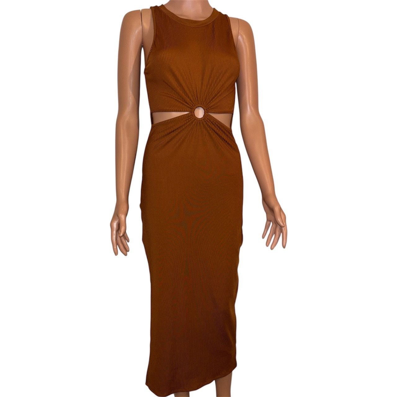 The Unbranded Brand Solid Cut-Out Detail Dress Size Large Petite Size XXS / US 00 / IT 34 - 1 Thumbnail