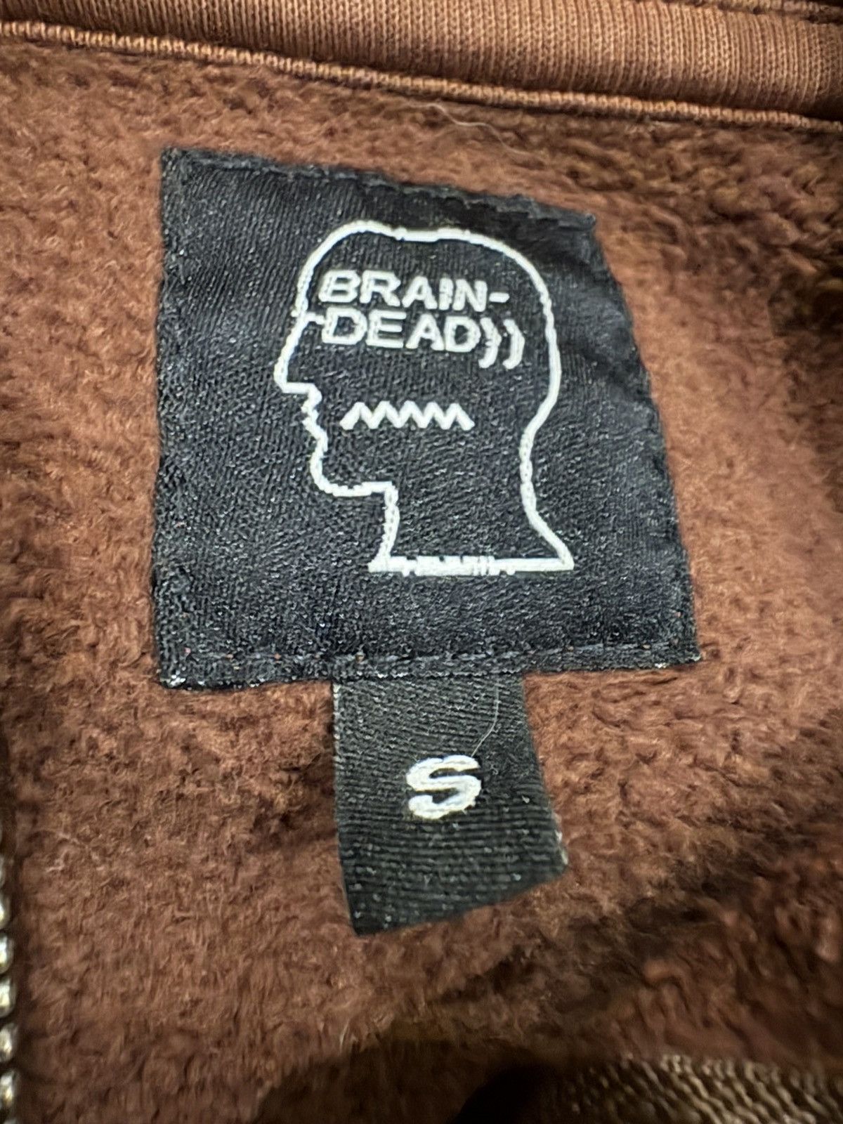 Braindead Collegiate Zip Up Hoodie in Brown, Men's (Size S) — image 3 of 5