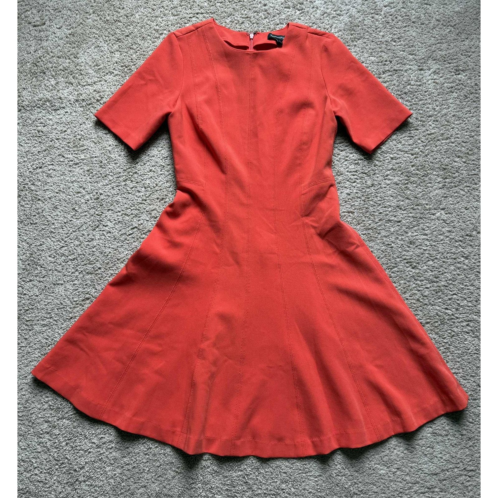Banana Republic Banana Republic Fit & Flare Mini Dress Orange Women's US 2 Size XS / US 0-2 / IT 36-38 - 3 Thumbnail