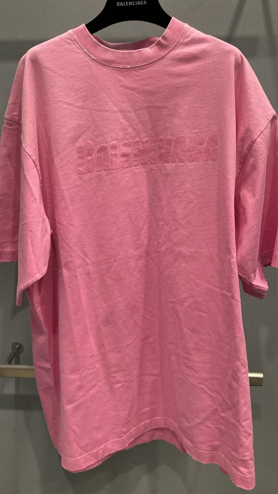 Balenciaga o1la1rc1a0425 Caps Vintage Boxy Jersey T-Shirt in Pink Size XS / US 0-2 / IT 36-38 - 2 Thumbnail
