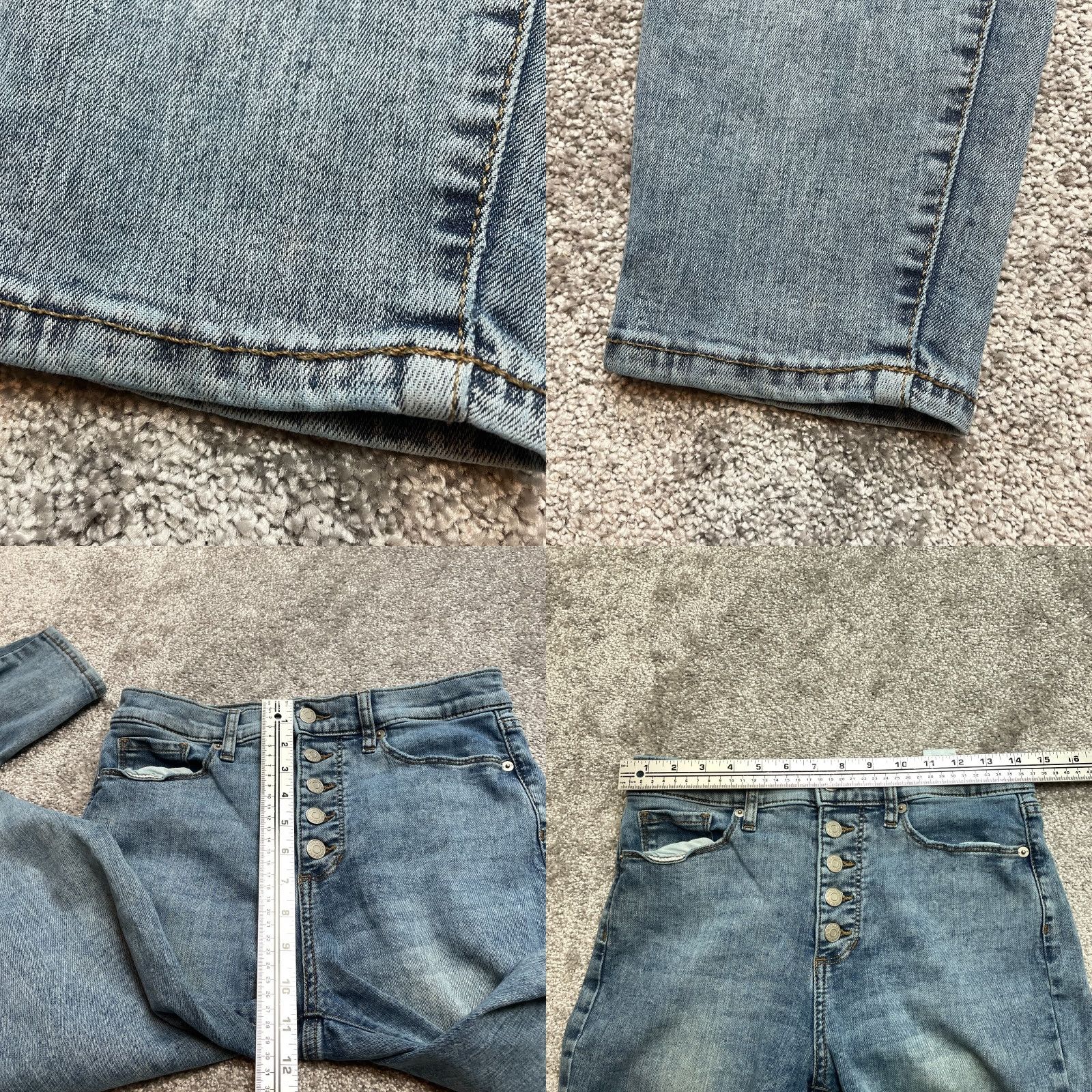 Banana Republic Banana Republic Jeans Womens 4 29x28 Blue Denim Light Skinny Button Fly Stretch Size 29" - 8 Thumbnail