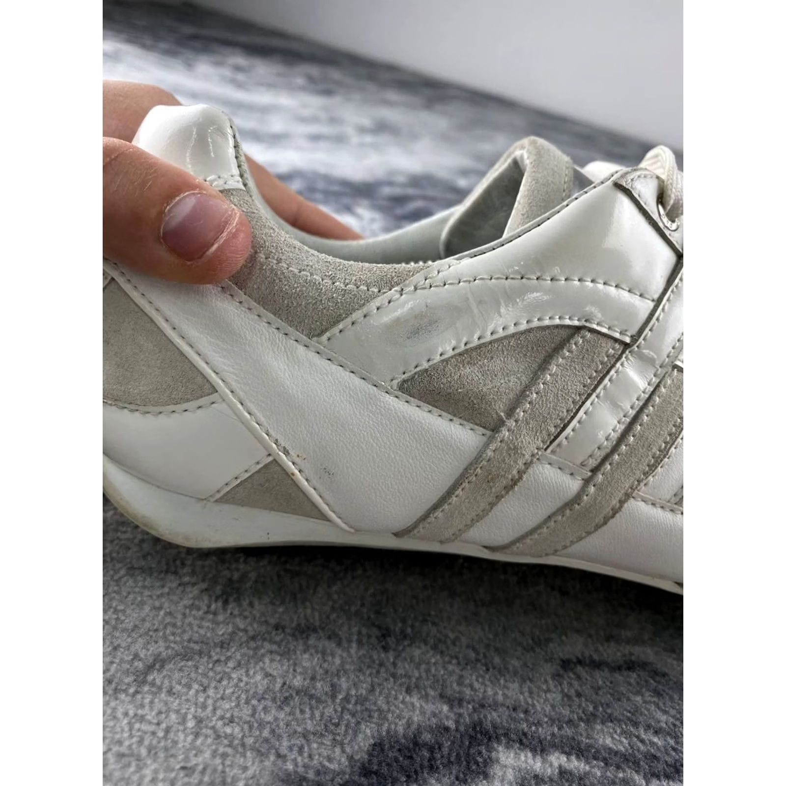 Dolce & Gabbana VINTAGE Dolce&Gabbana Sneaker Men White 41.5 Leather Casual Lace Up Round Toe Comfort Size US 9 / EU 42 - 6 Thumbnail
