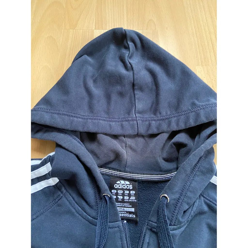Adidas Adidas Navy 3-Stripes Zip Hoodie (XXL) Size US XXL / EU 58 / 5 - 5 Thumbnail