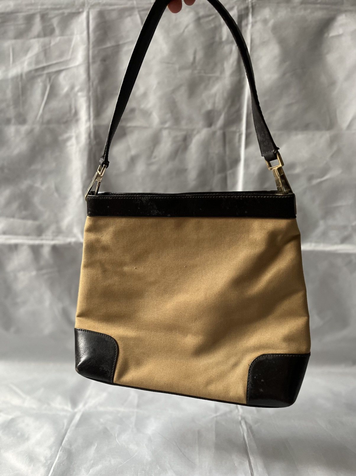 Gucci GUCCI Web Sherry Line Shoulder Bag Canvas Beige Gold Size ONE SIZE - 5 Thumbnail