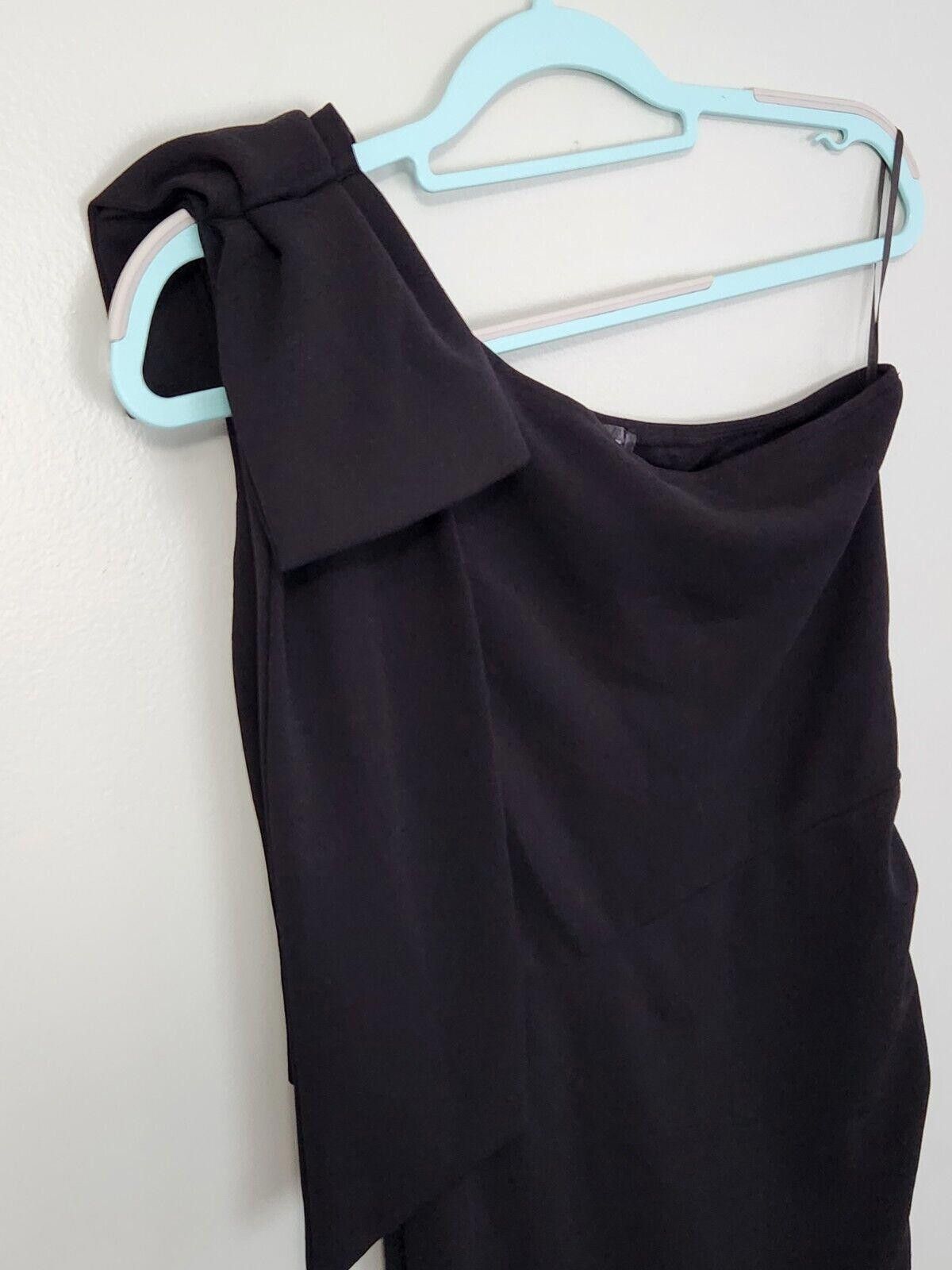 Designer Pretty Little Garden Dress Medium Black One Shoulder Slit Size M / US 6-8 / IT 42-44 - 2 Thumbnail
