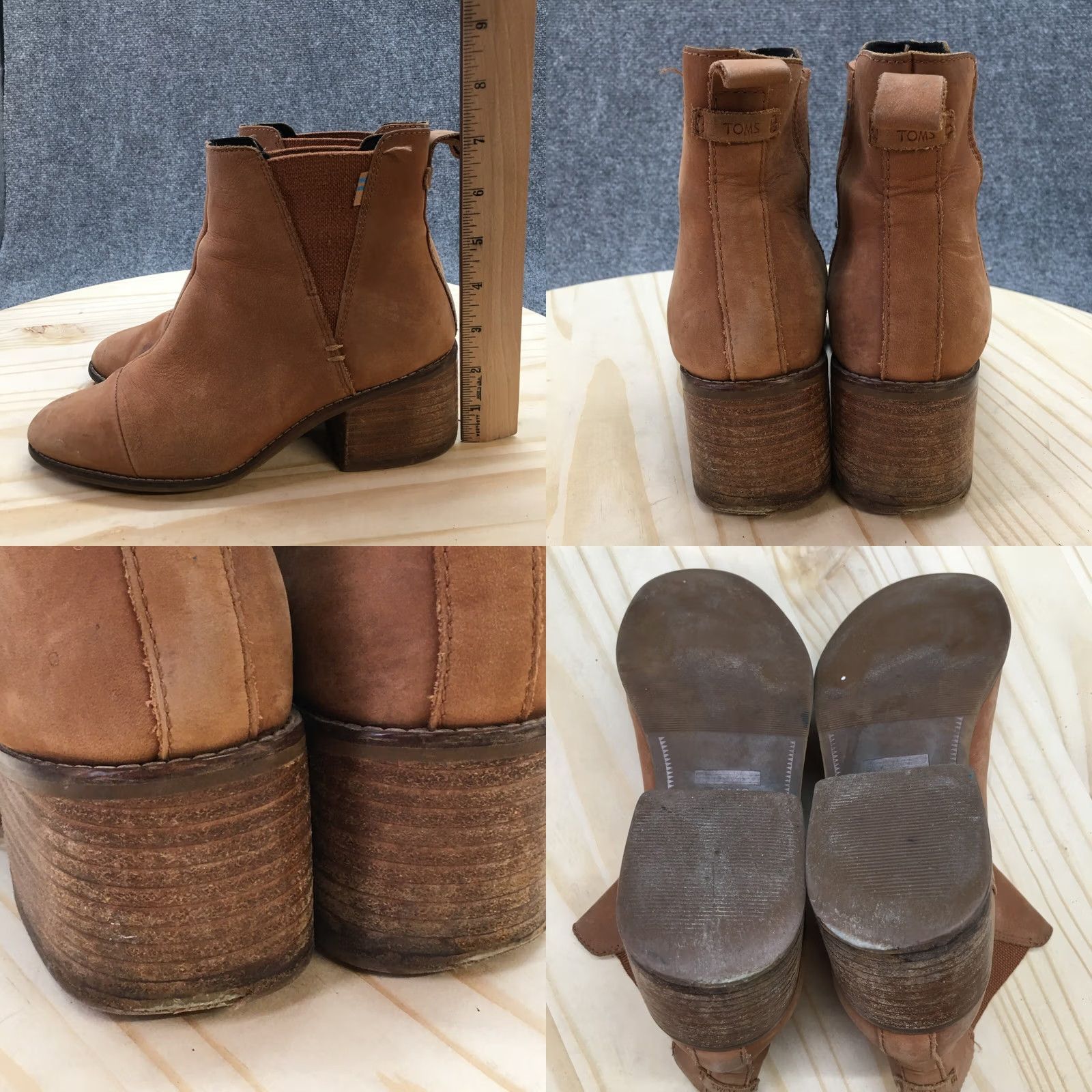 Toms TOMS Boots Womens 7.5 Esme Chelsea Brown Pull On Ankle Top Casual Block Shoes 10012462 Size M / US 6-8 / IT 42-44 - 8 Thumbnail