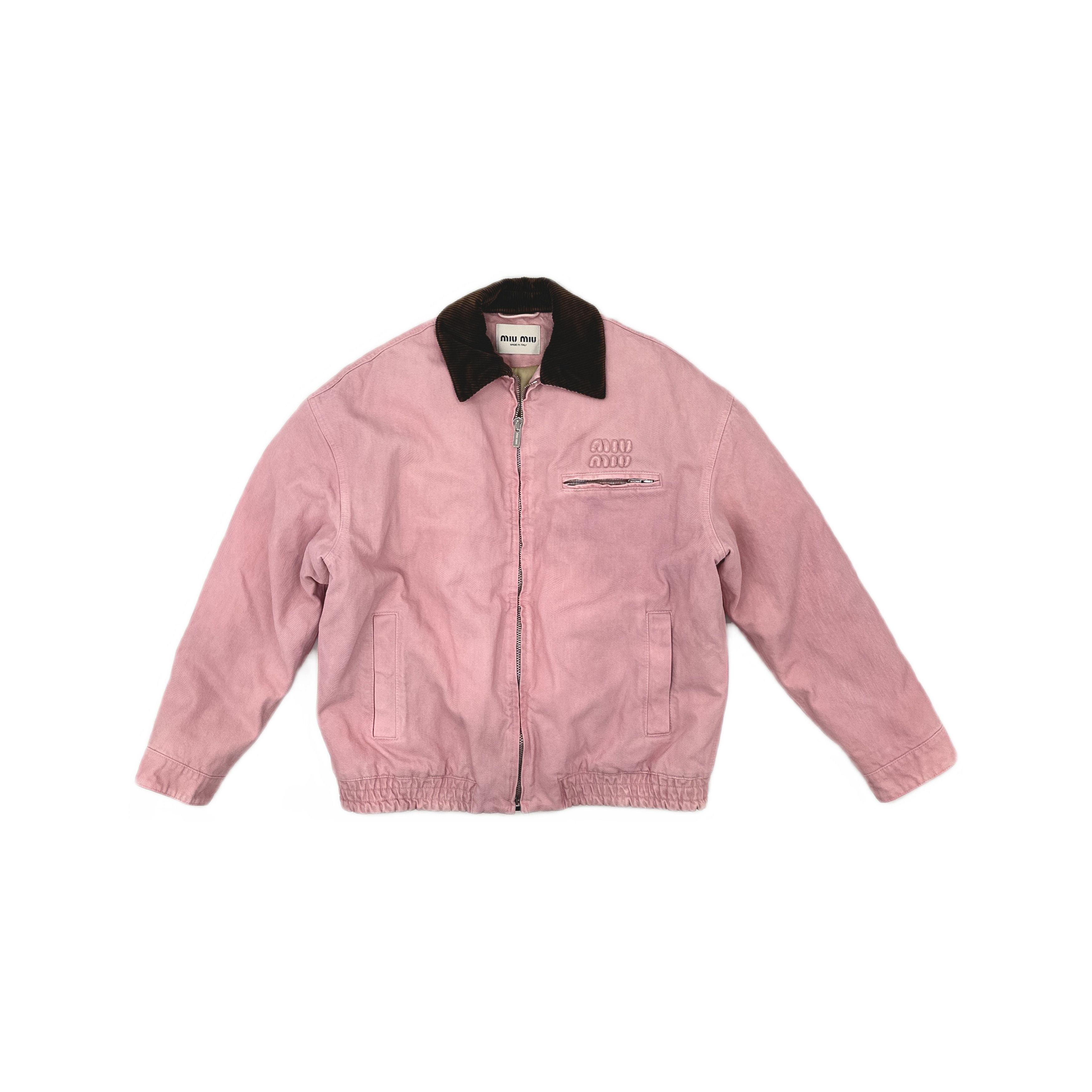 Miu Miu Miu Miu Pink Corduroy Collar Denim Jacket Size 36 Size XS / US 0-2 / IT 36-38 - 1 Thumbnail