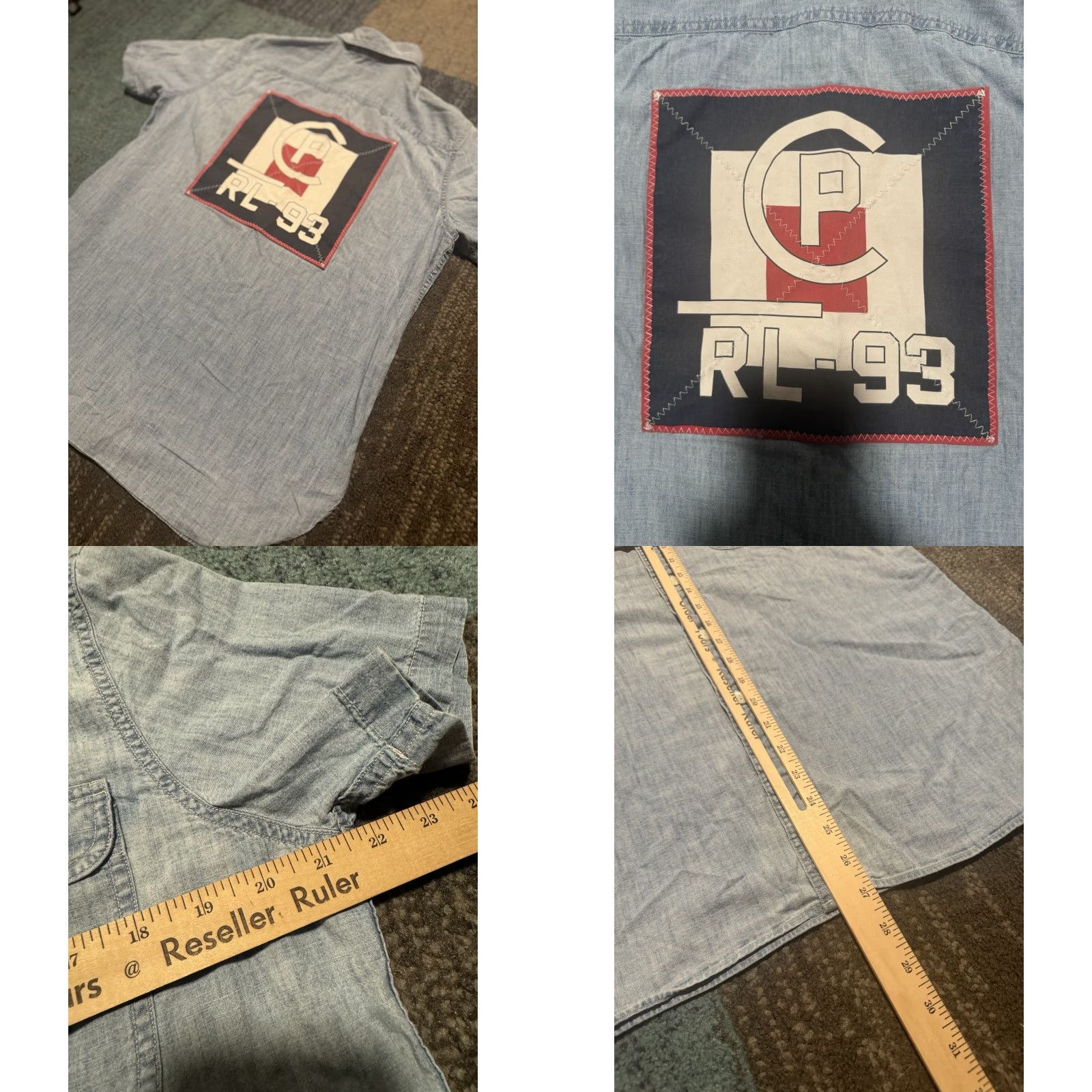 Polo Ralph Lauren VINTAGE Polo Ralph Lauren Chambray CP-RL 93 Button Up Shirt Denim Blue Size Small Mens Shirt Regular Short Sleeve Size US S / EU 44-46 / 1 - 9 Thumbnail