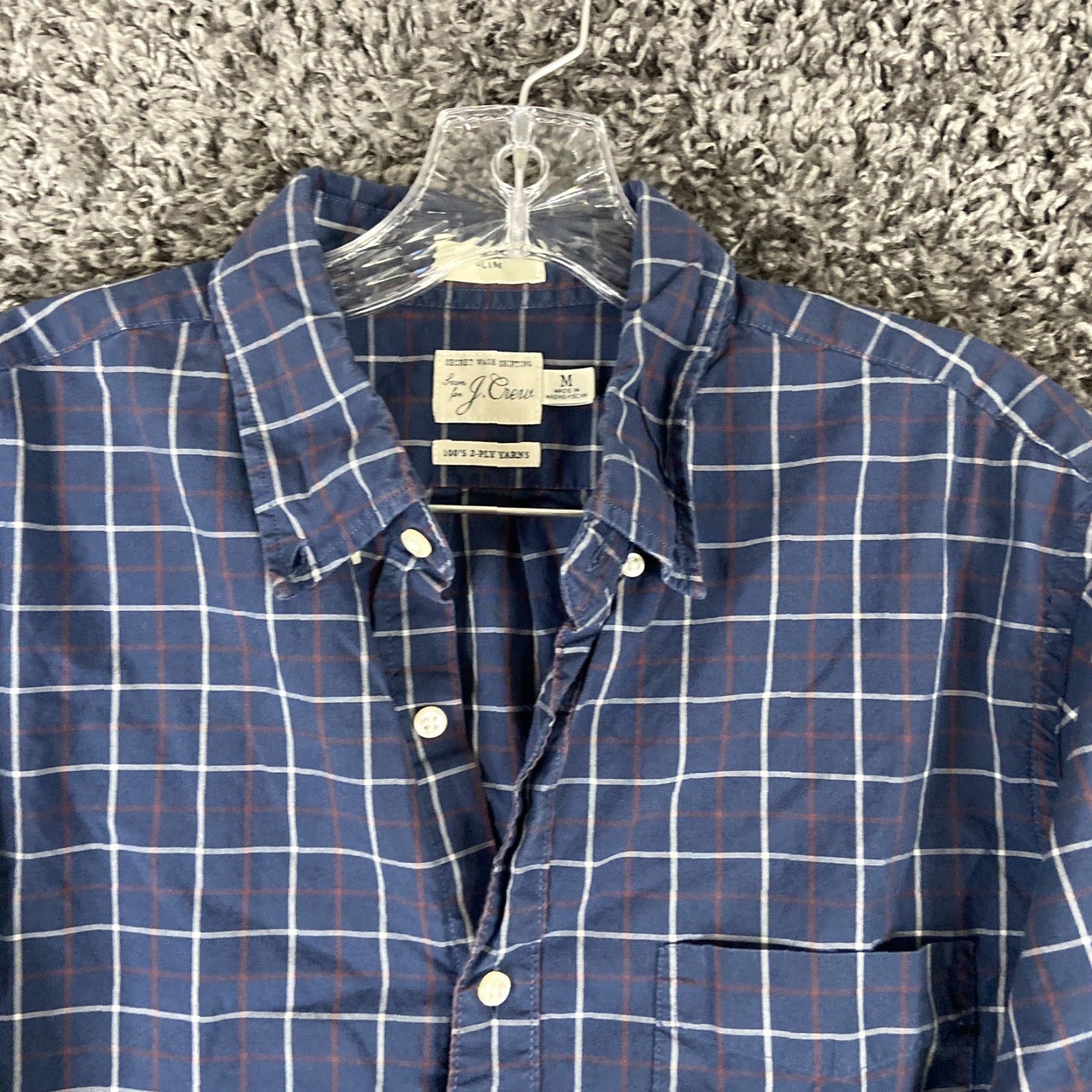J.Crew J.CREW Men's Long Sleeve Blue Plaid Button-Up Shirt Size M Size US M / EU 48-50 / 2 - 5 Thumbnail