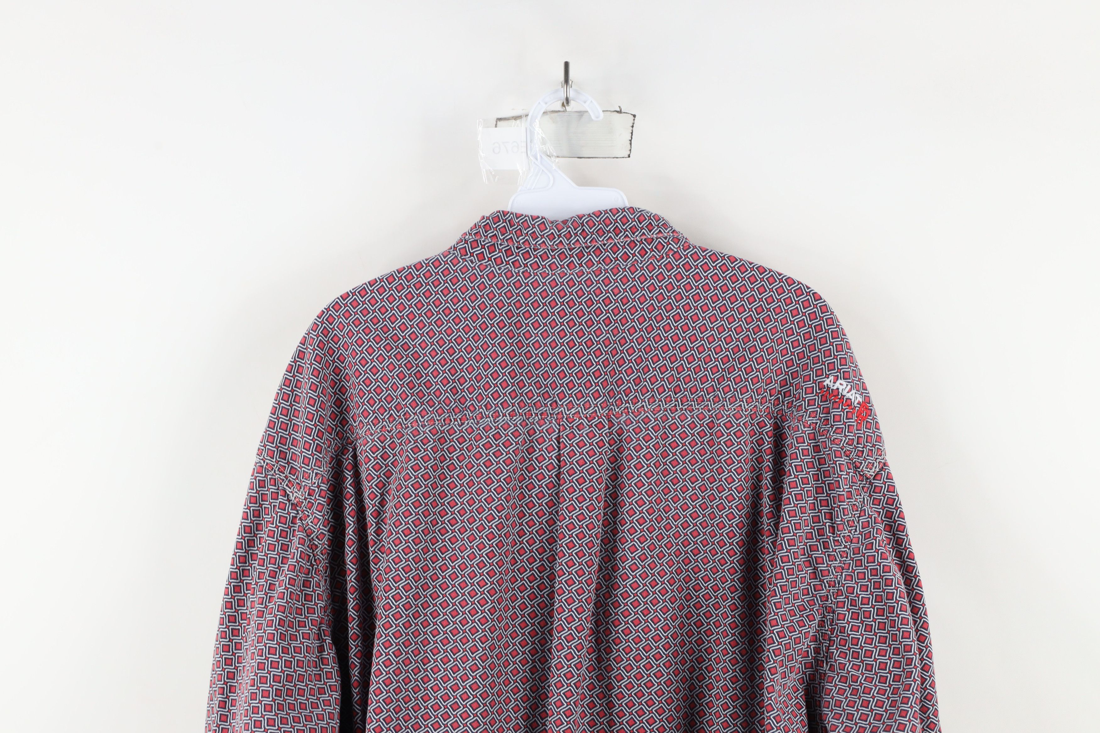 Ariat × Vintage Ariat FR Fire Flame Resistant Geometric Button Shirt Red Size US XXL / EU 58 / 5 - 13 Thumbnail