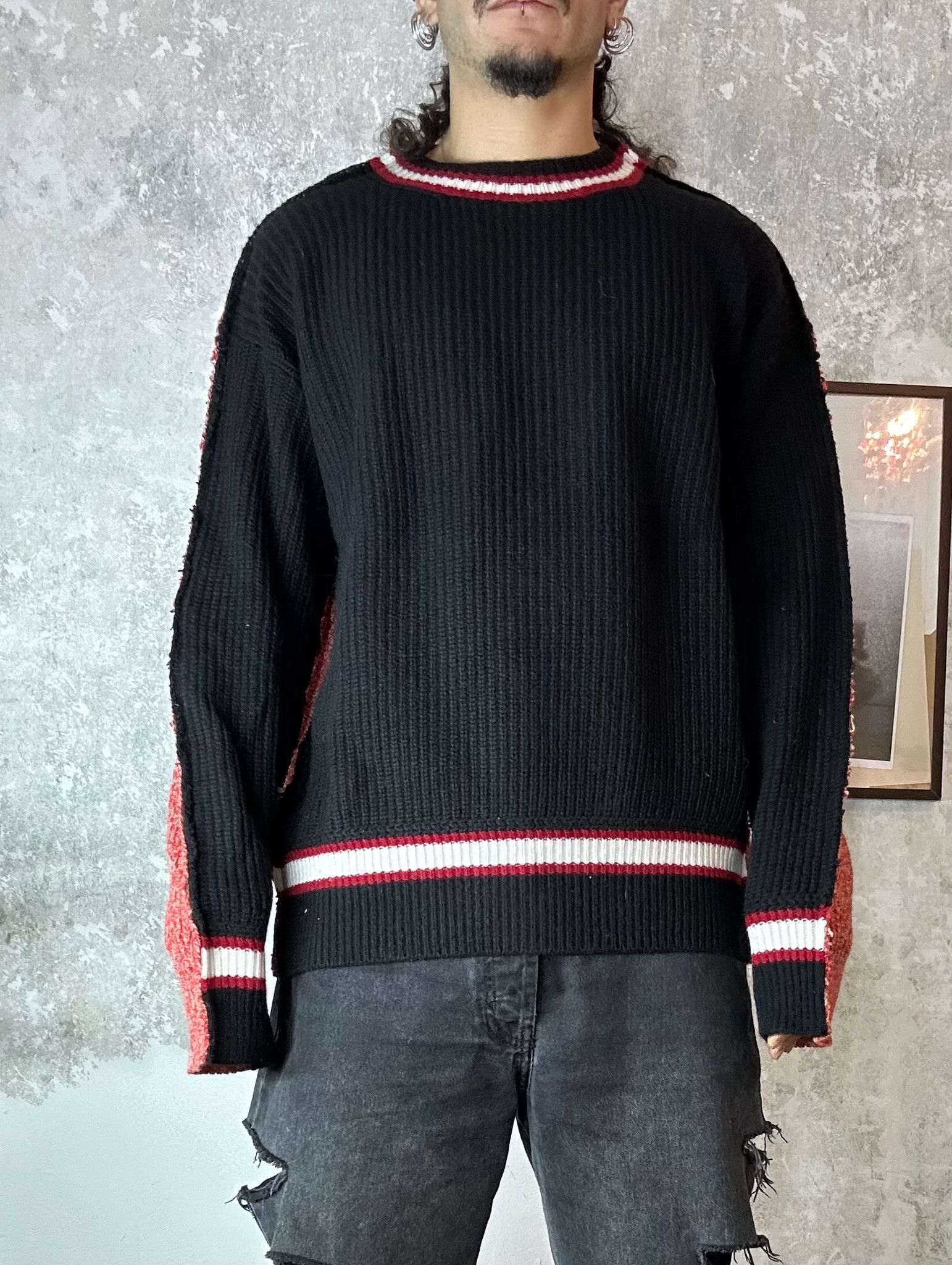 Marni Marni Half College Sweater Black/Red Size US M / EU 48-50 / 2 - 1 Thumbnail