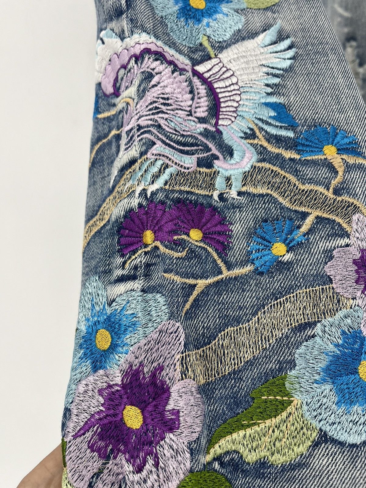 Vintage Rare Men's Jeans With Embroidered Flowers Japanese Brand Size US 28 / EU 44 - 6 Thumbnail
