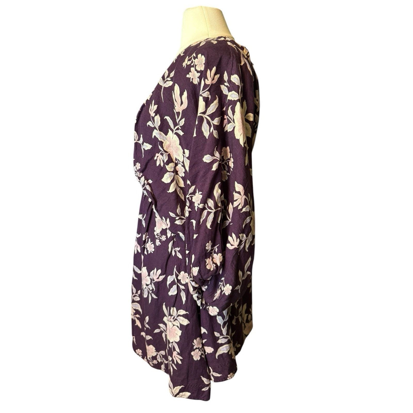Free People Free People NEW Portia Mini Dress Size Small Burgundy Floral Size S / US 4 / IT 40 - 3 Thumbnail