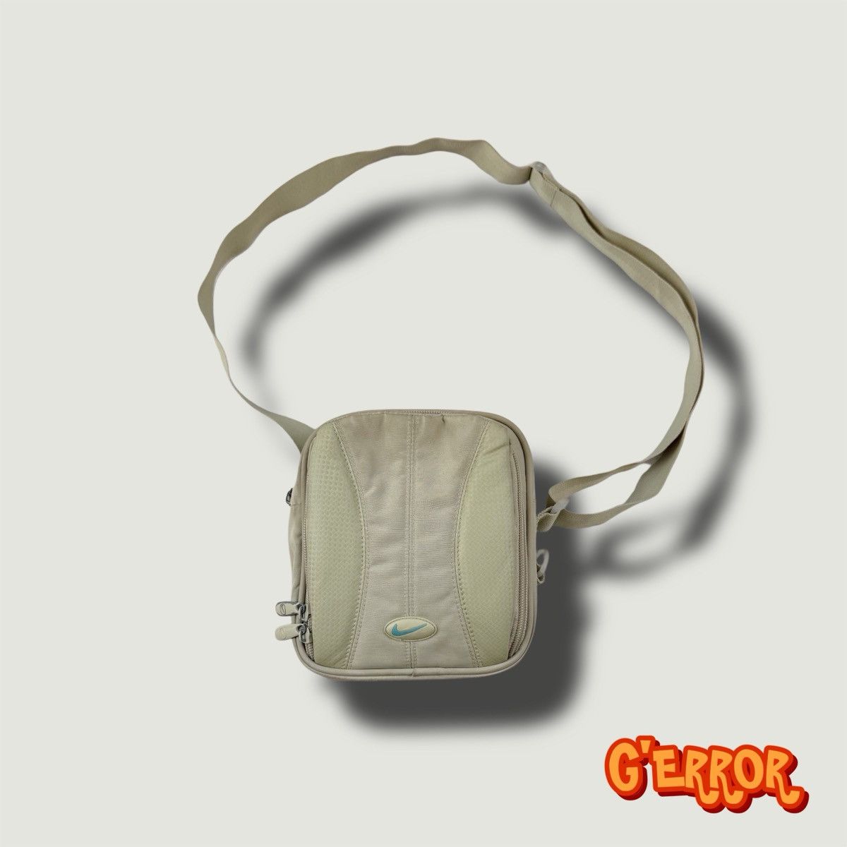 00S Nike Vintage Center Swoosh Drill Bag Crossbody Y2K in Beige, Men's