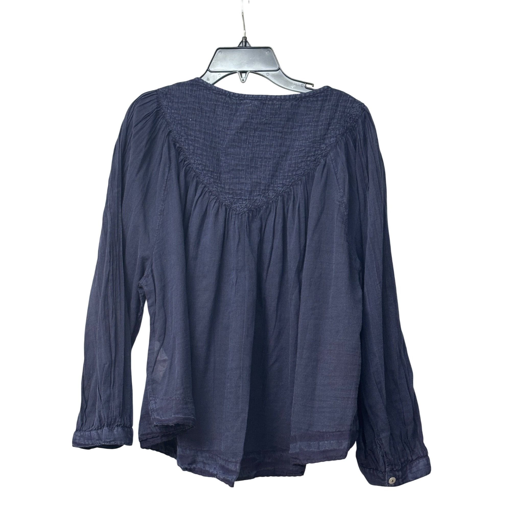 Free People Free People Cool Meadow Woven Cotton Top, Navy, Sz. S Size S / US 4 / IT 40 - 6 Thumbnail