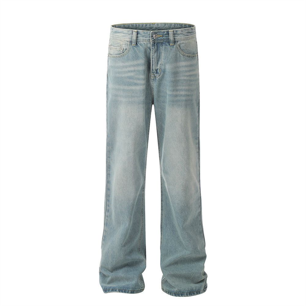 Japanese Brand Punk street men's distressed loose wide-leg washed jeans Size US 32 / EU 48 - 1 Thumbnail