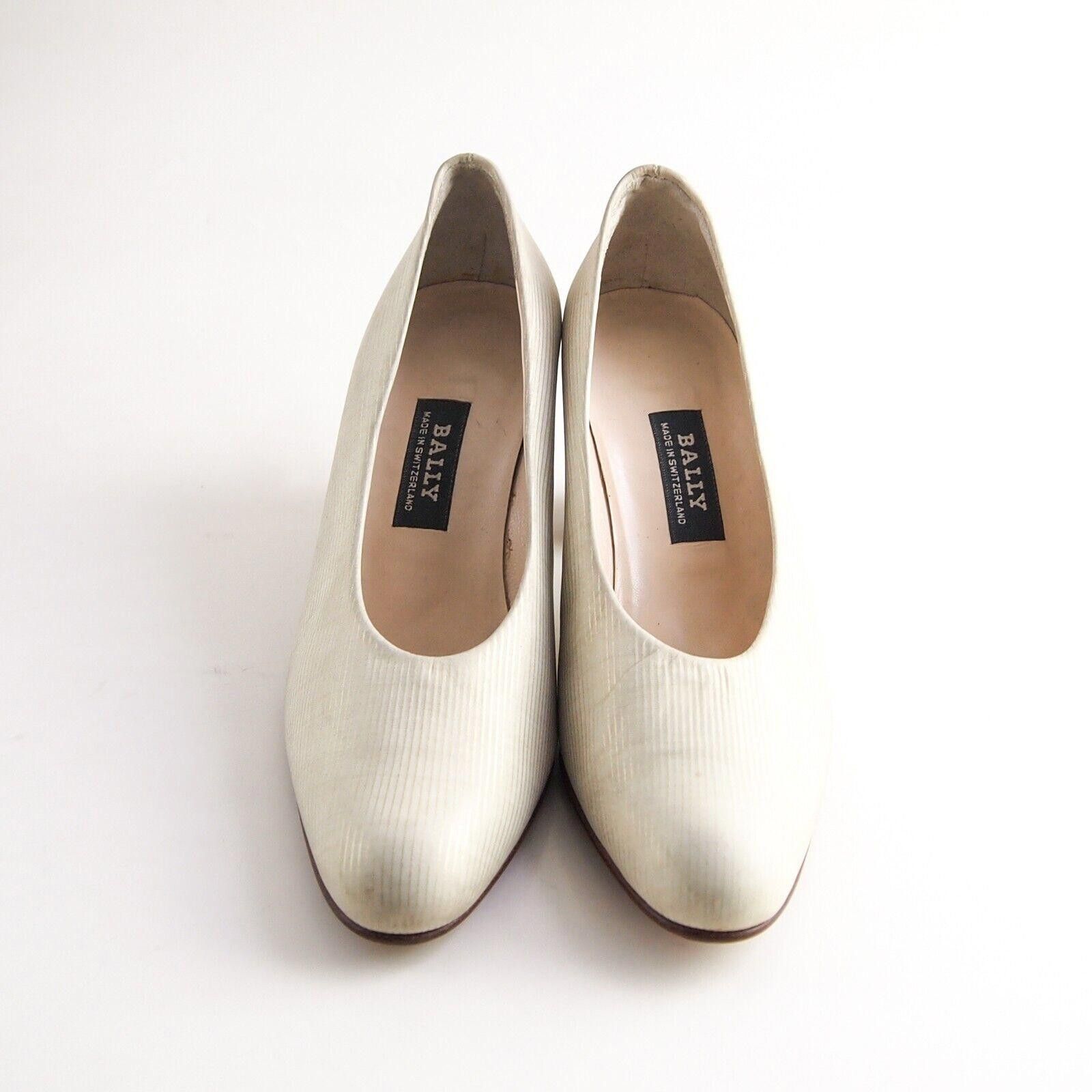 Bally Bally Mid Heel Pumps Ivory Satin Womens US 7 EU 37.5 Size US 7 / IT 37 - 3 Thumbnail