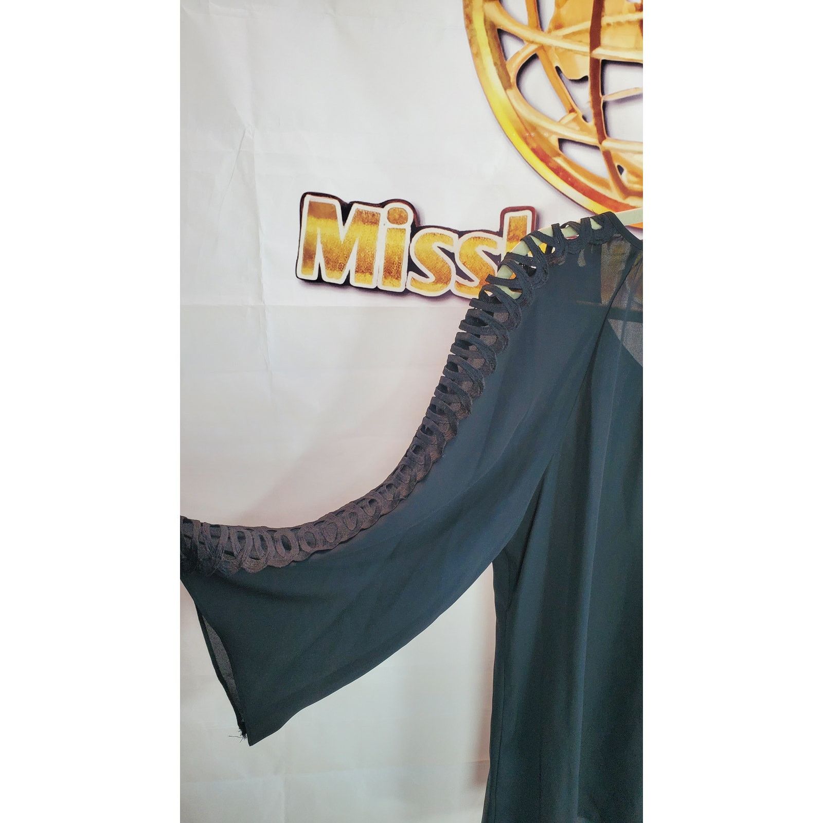 Other Zac Rachel Black Sheer Lace Sleeve Blouse L Size L / US 10 / IT 46 - 5 Thumbnail