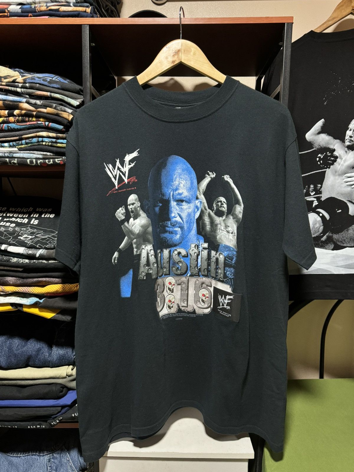 Vintage × WWE × WWF Vintage 90an Stone Cold WWF Shirt Size US L / EU 52-54 / 3 - 1 Thumbnail