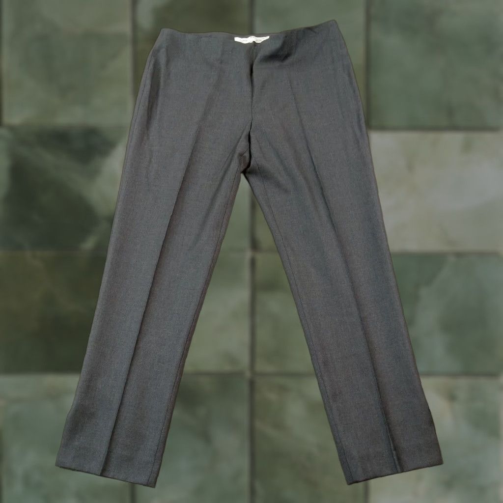 Vintage Gunex Women's Grey Wool Dress Pants Size 14 (35x27) Lightweight Straight Leg Size 35" - 1 Thumbnail