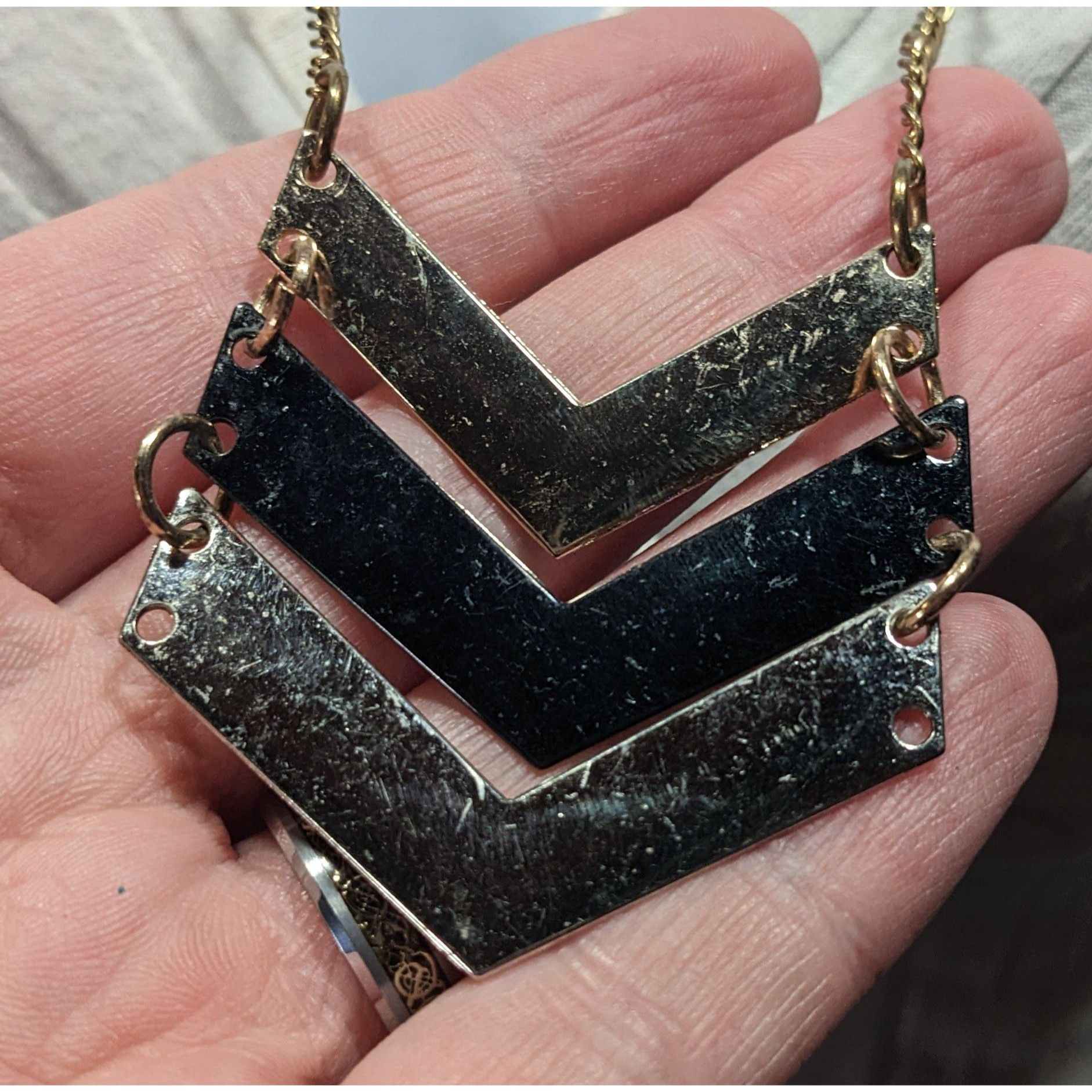 Other Bohemian Multi-Metallic Chevron Pendant Necklace Size ONE SIZE - 3 Thumbnail