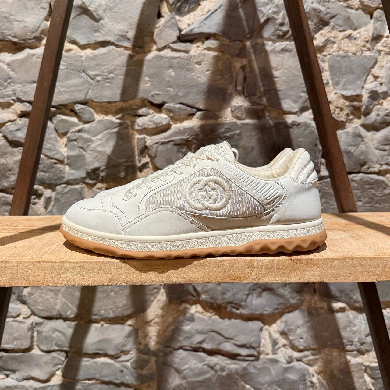 Gucci Gucci Ivory Leather MAC80 GG Embroidered Sneakers Size US 10.5 / EU 43-44 - 7 Thumbnail