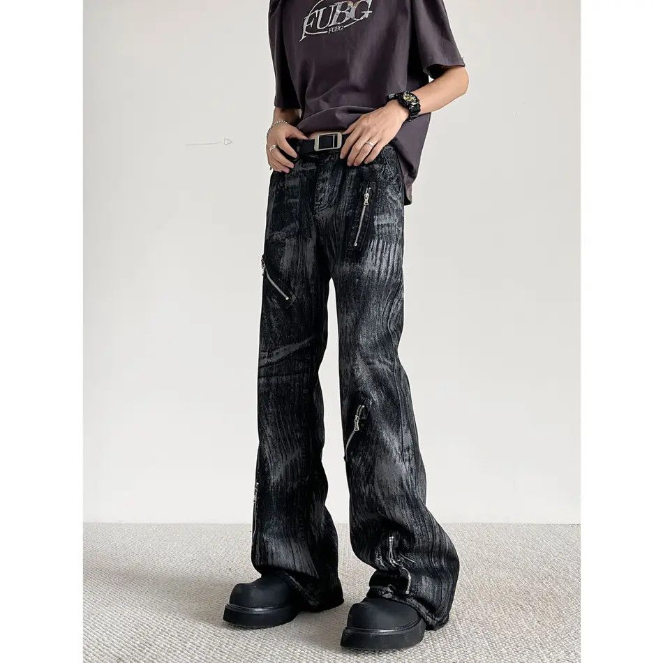 Japanese Brand Retro loose straight tie dye jeans Size US 30 / EU 46 - 3 Thumbnail