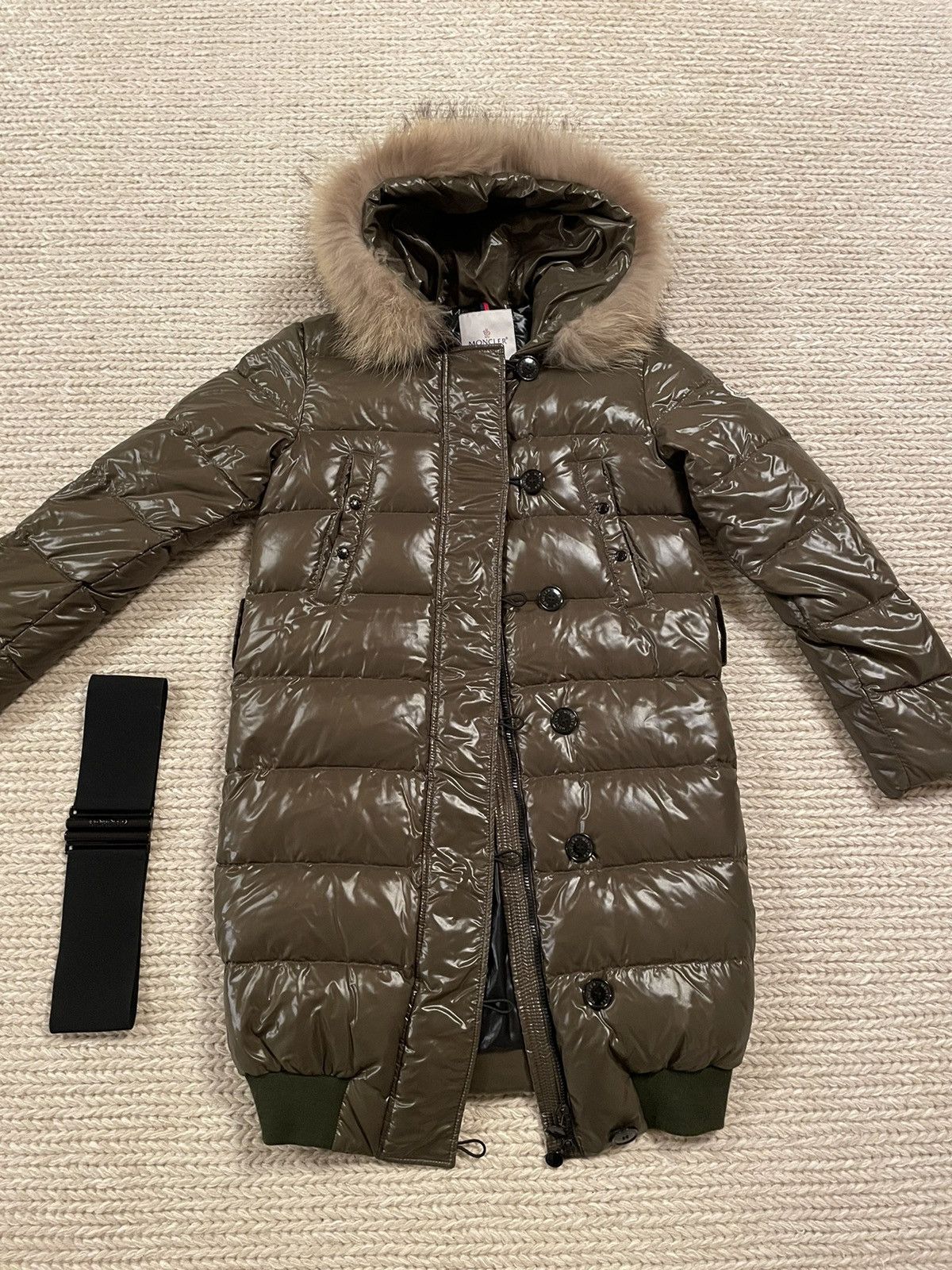 image of Moncler Down Parka in Khaki, Women's (Size XS)