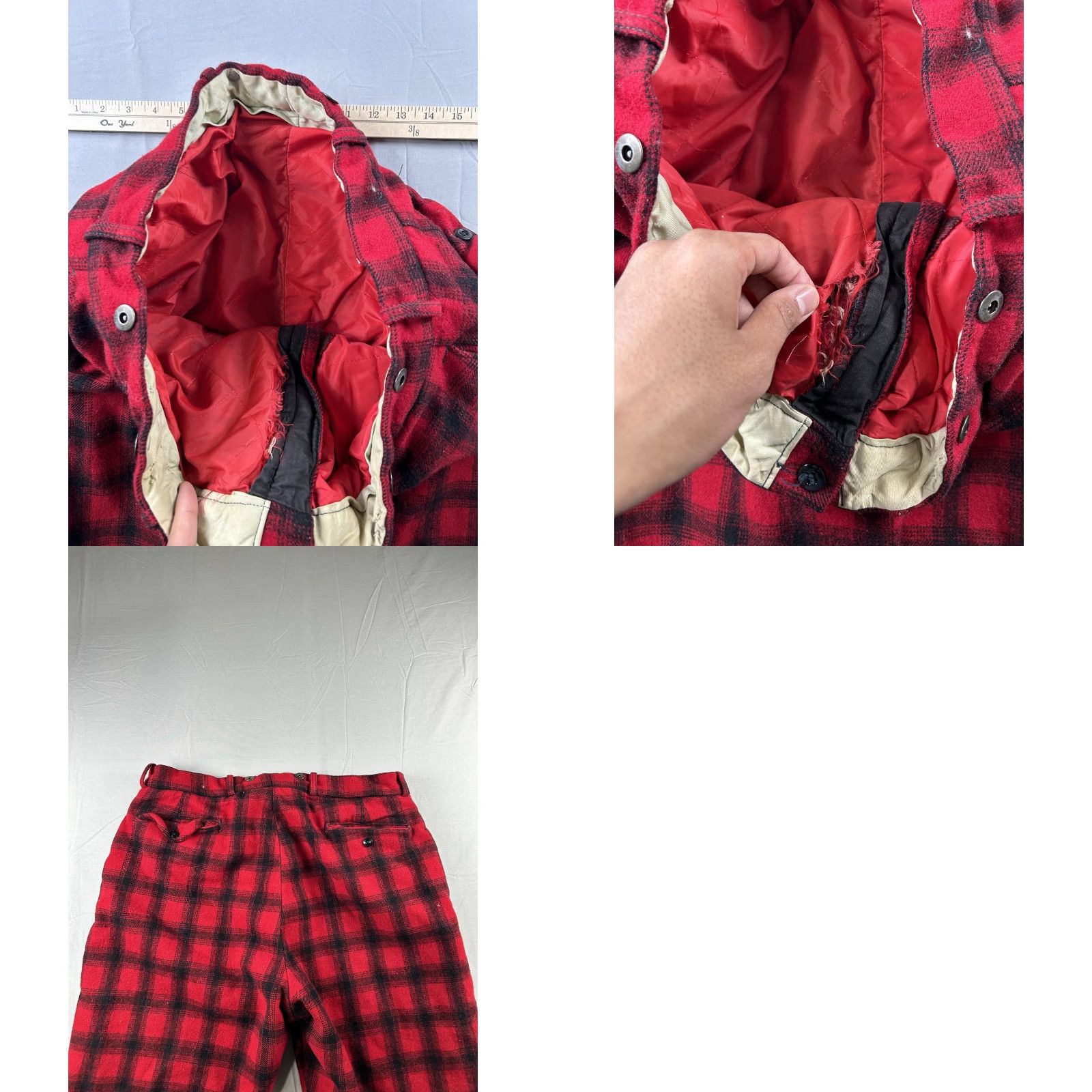 Vintage VINTAGE Woolrich Snow Pants Mens 36x30 Red Buffalo Plaid Wool Insulated Ski Cuff Size US 36 / EU 52 - 8 Thumbnail