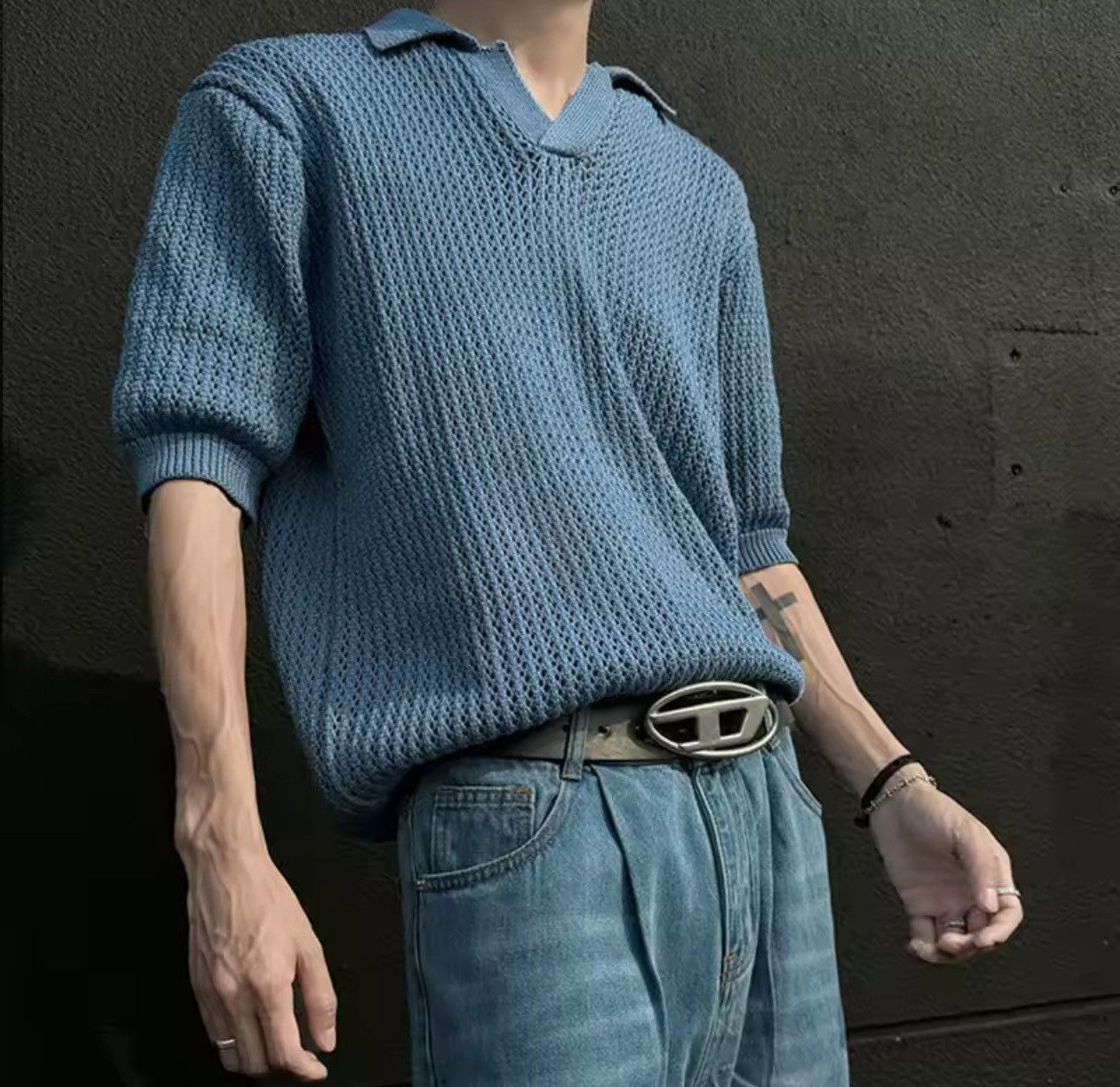 Japanese Brand Retro Streetwear Knitted V Neck Solid Casual Shirt Size US M / EU 48-50 / 2 - 2 Thumbnail