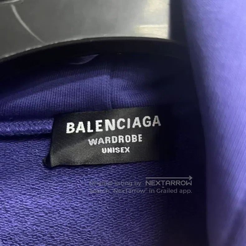 Balenciaga Balenciaga Blue Letter Embroidery Hooded Long Sleeve Sweat Size US XS / EU 42 / 0 - 2 Thumbnail