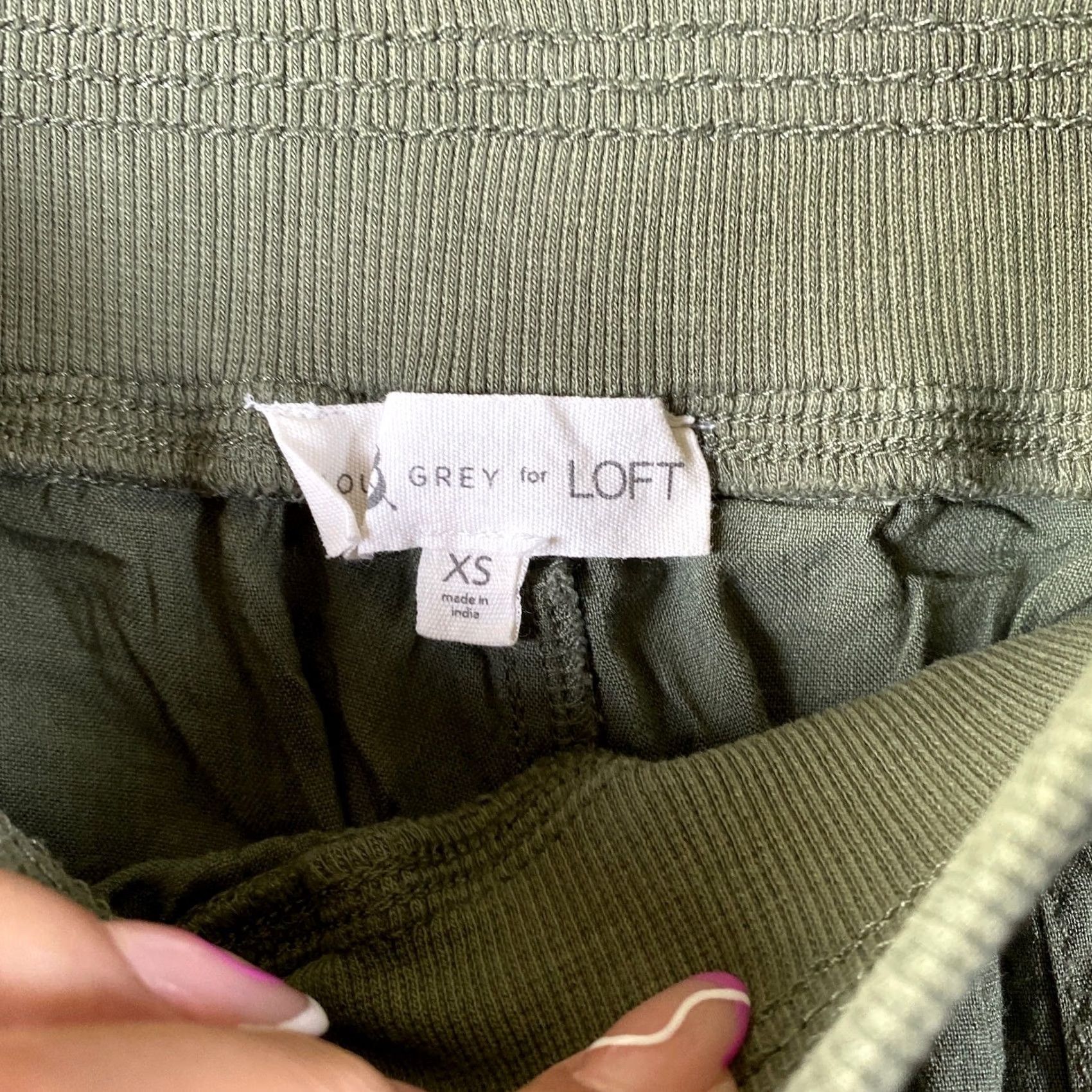 Lou & Grey Lou & Grey Womens Pants Green Jogger Drawstring Linen Capri Stretch XS Size 28" / US 6 / IT 42 - 4 Thumbnail