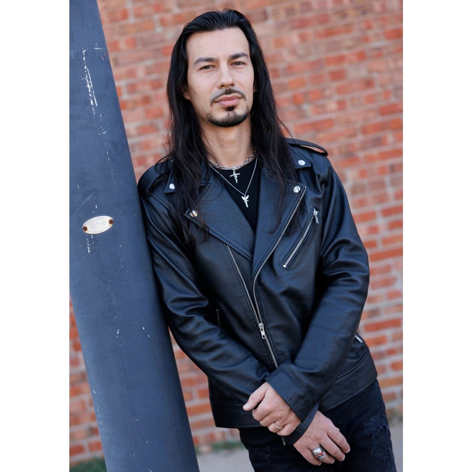 & Other Stories Marco Leather Moto Biker Jacket Size US L / EU 52-54 / 3 - 12 Thumbnail