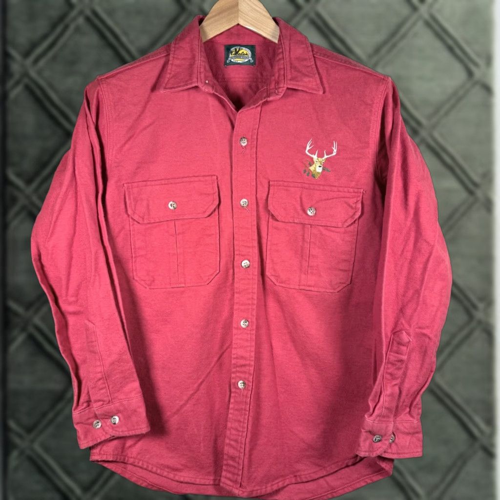 Vintage VINTAGE Cabela's Outdoor Gear Shirt Men Red Embroidered Buck Long Sleeve Pockets Large Size US L / EU 52-54 / 3 - 1 Thumbnail
