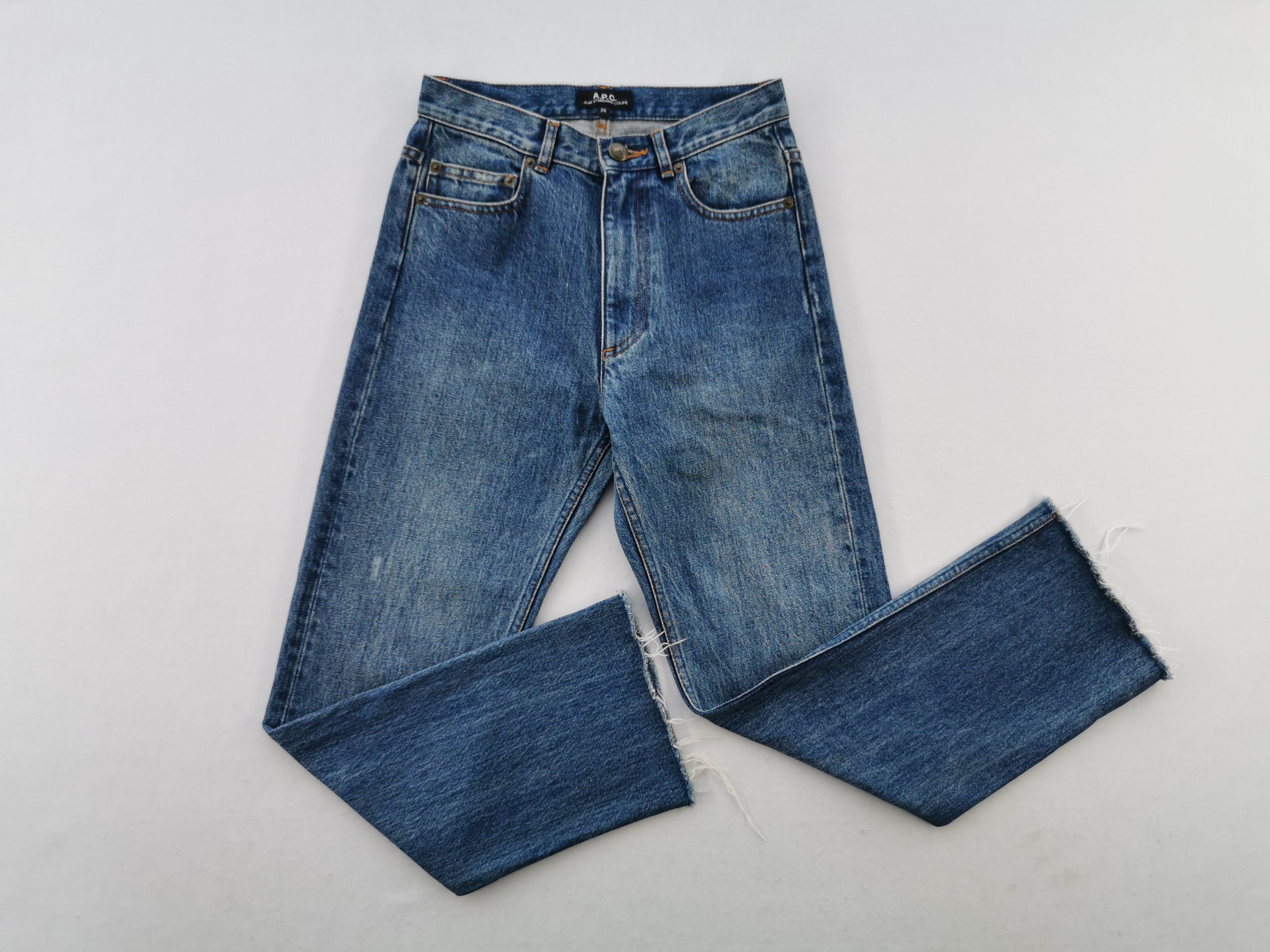 A.P.C. Distressed Vintage Size 24 A.P.C. Cut Off Denim Jeans Size 26" / US 2 / IT 38 - 4 Thumbnail