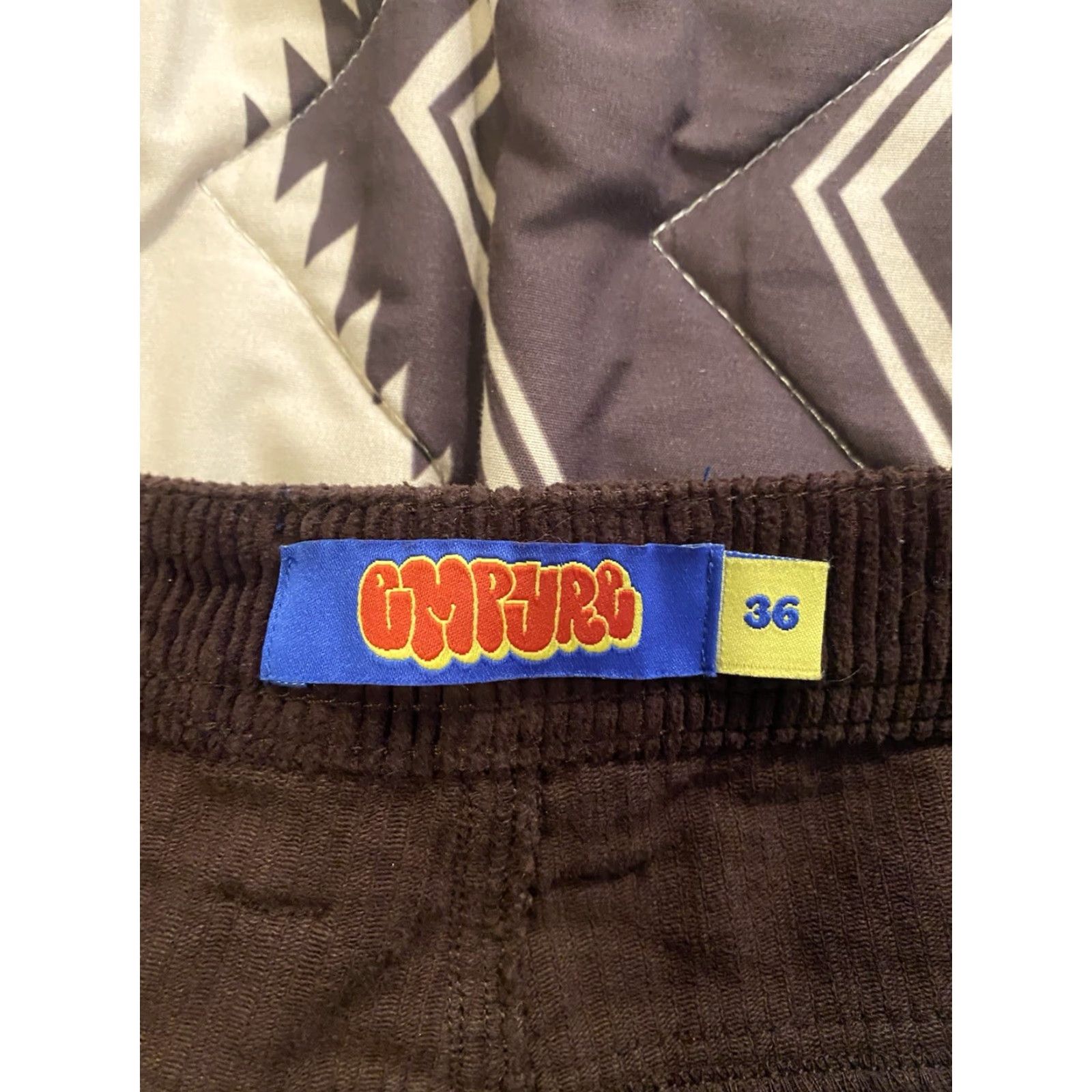 VINTAGE Empyre Corduroy Pants Baggy Relaxed 90s Grunge Men’s 36x30 Wide-Leg 90s Grunge Cotton Brown Logo Pocket ZIP Button
